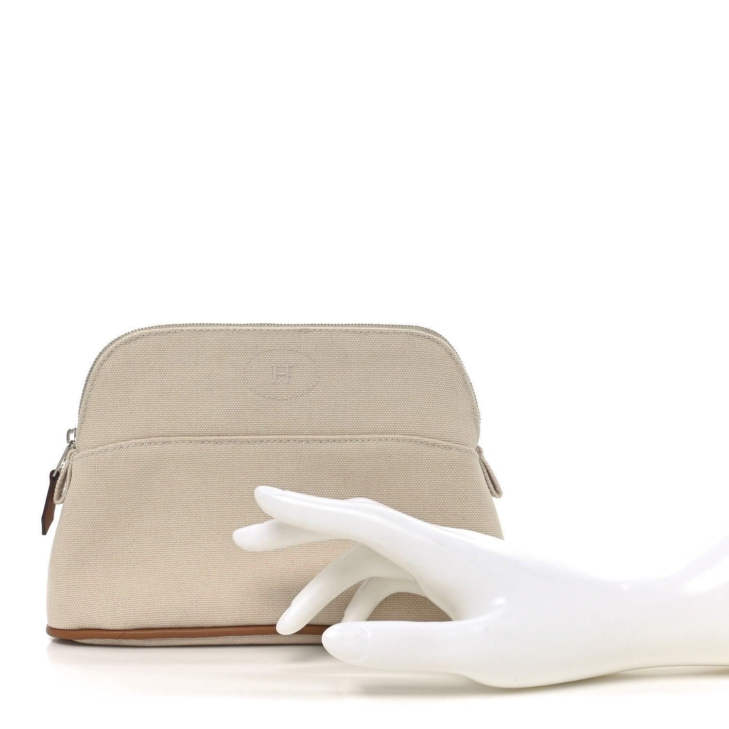 Cotton Canvas Mini Bolide Travel Cosmetic Pouch Naturel