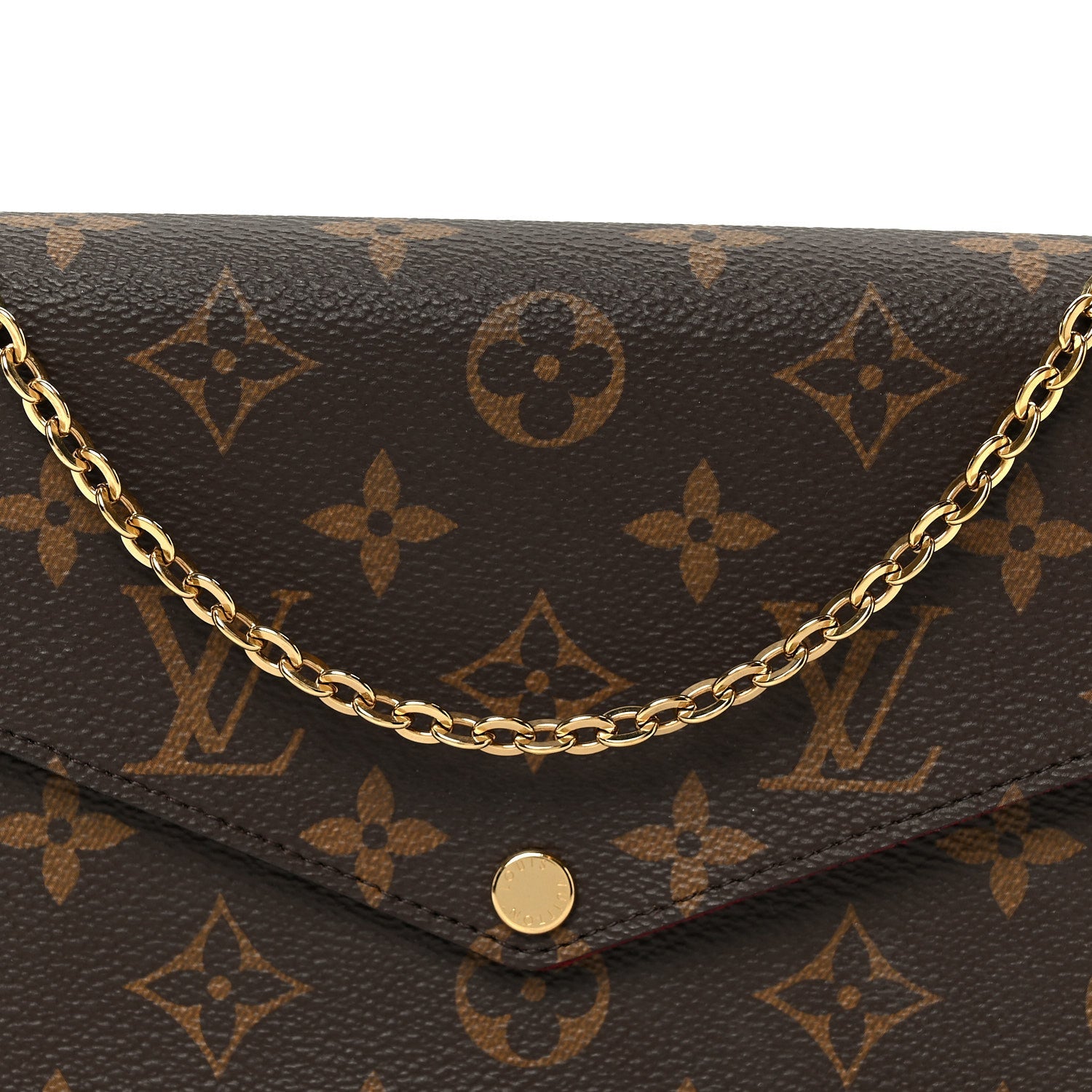 Monogram Pochette Felicie Chain Wallet Fuchsia
