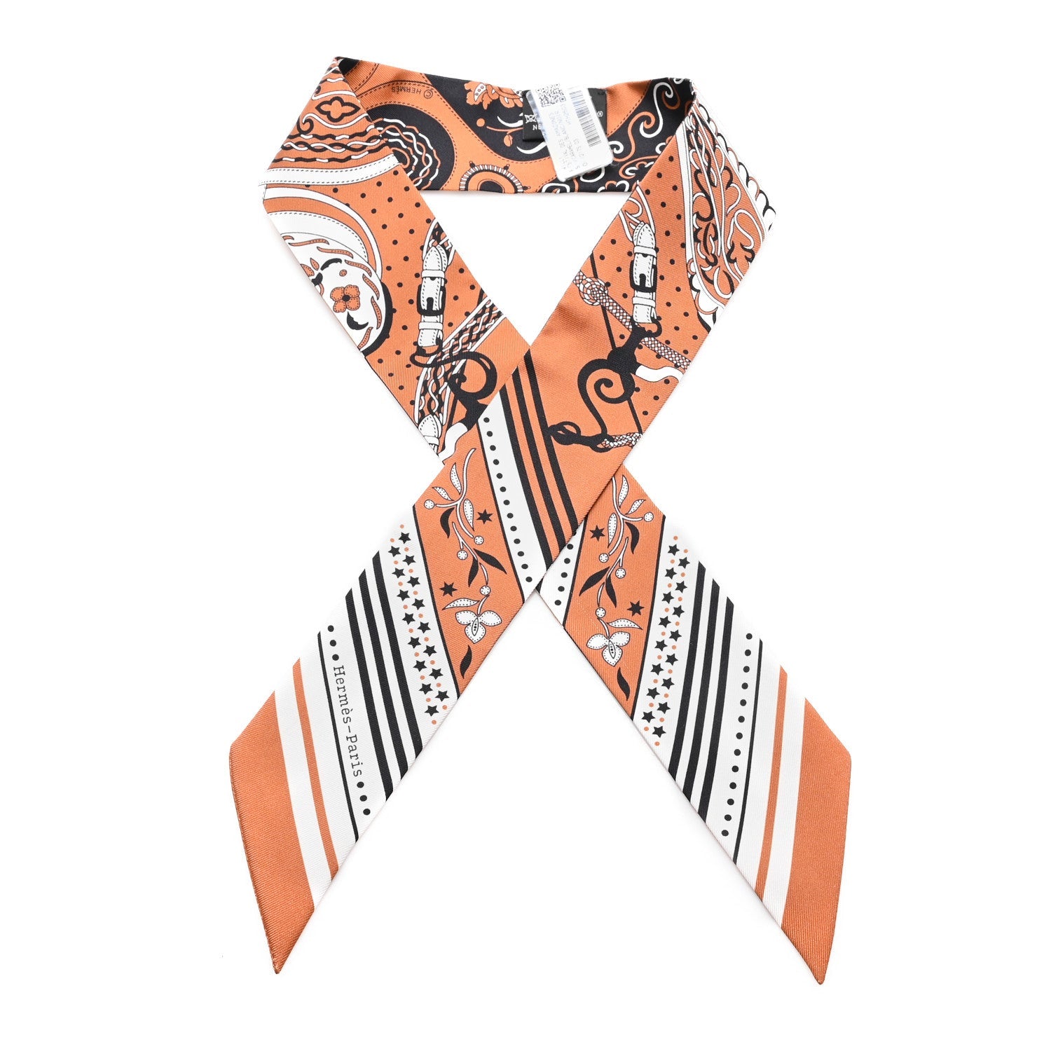 Silk Festival Des Amazones Twilly Caramel White Black