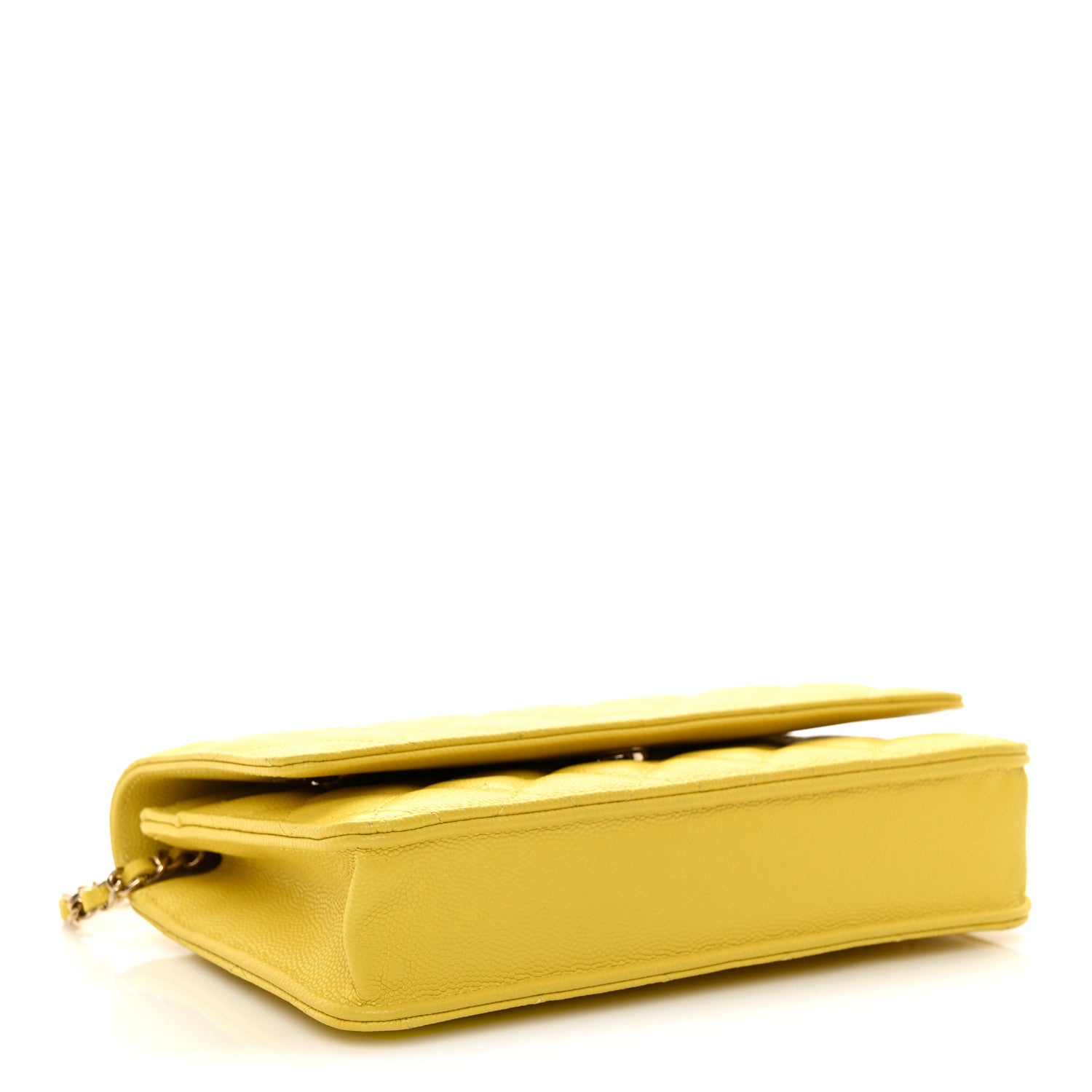 Caviar Quilted Wallet on Chain WOC Yellow