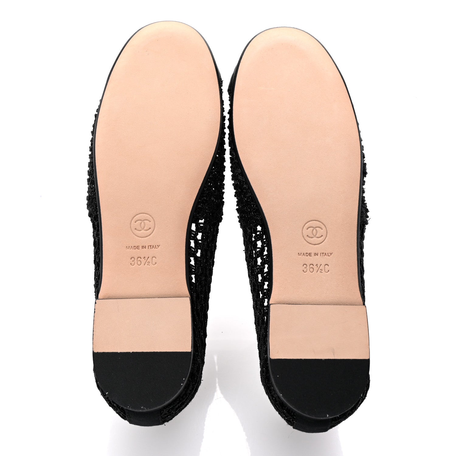 Knit Grosgrain Cap Toe CC Moccasin Loafers  36.5 Black