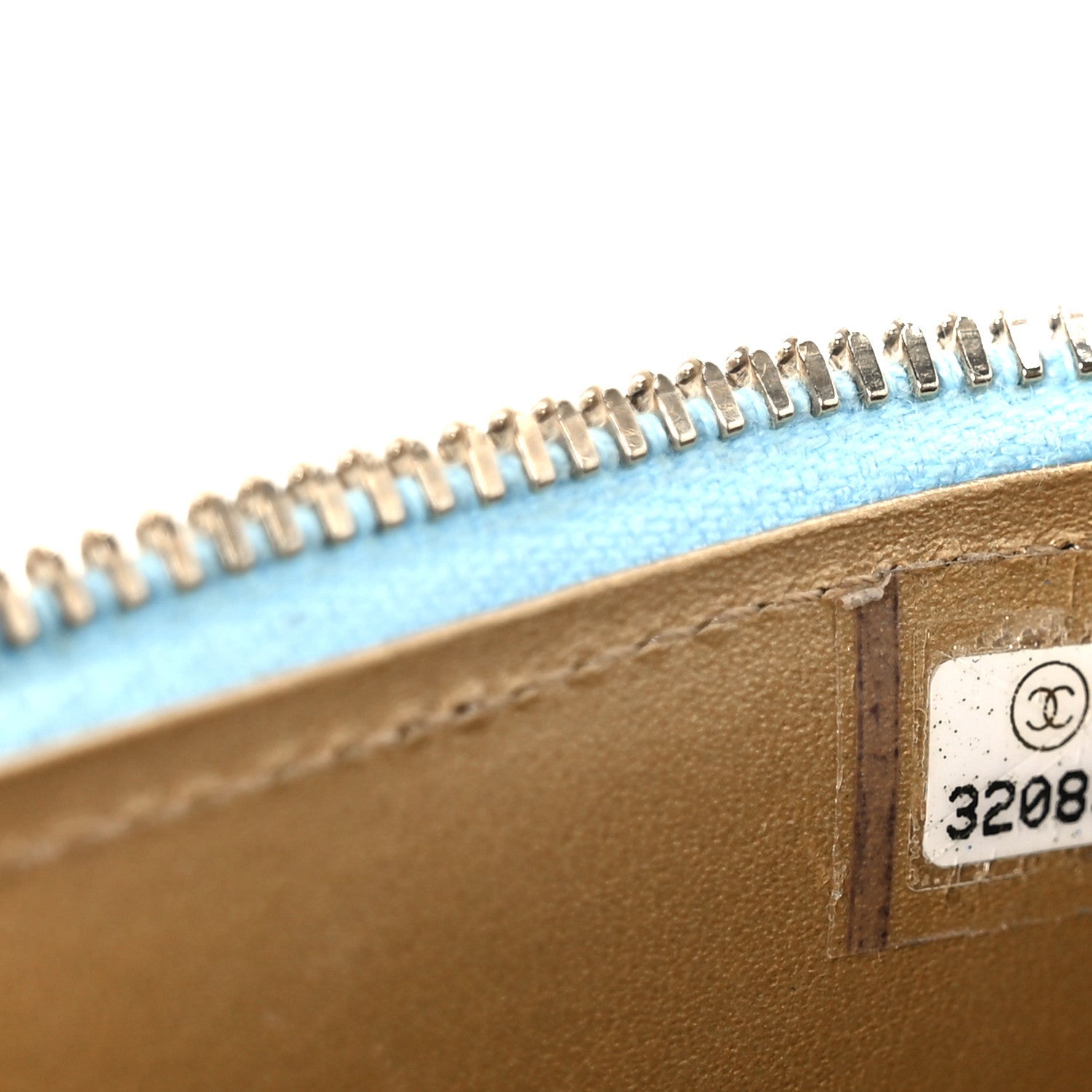 Lambskin Quilted Pearl Crush Mini Vanity Case With Chain Light Blue