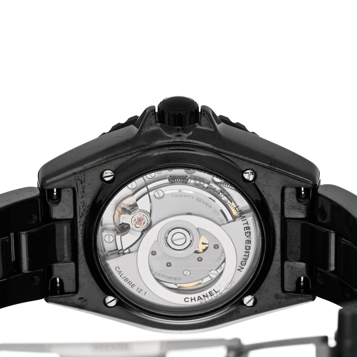 Stainless Steel Ceramic Diamond 38mm J12 Interstellar Automatic Watch Black