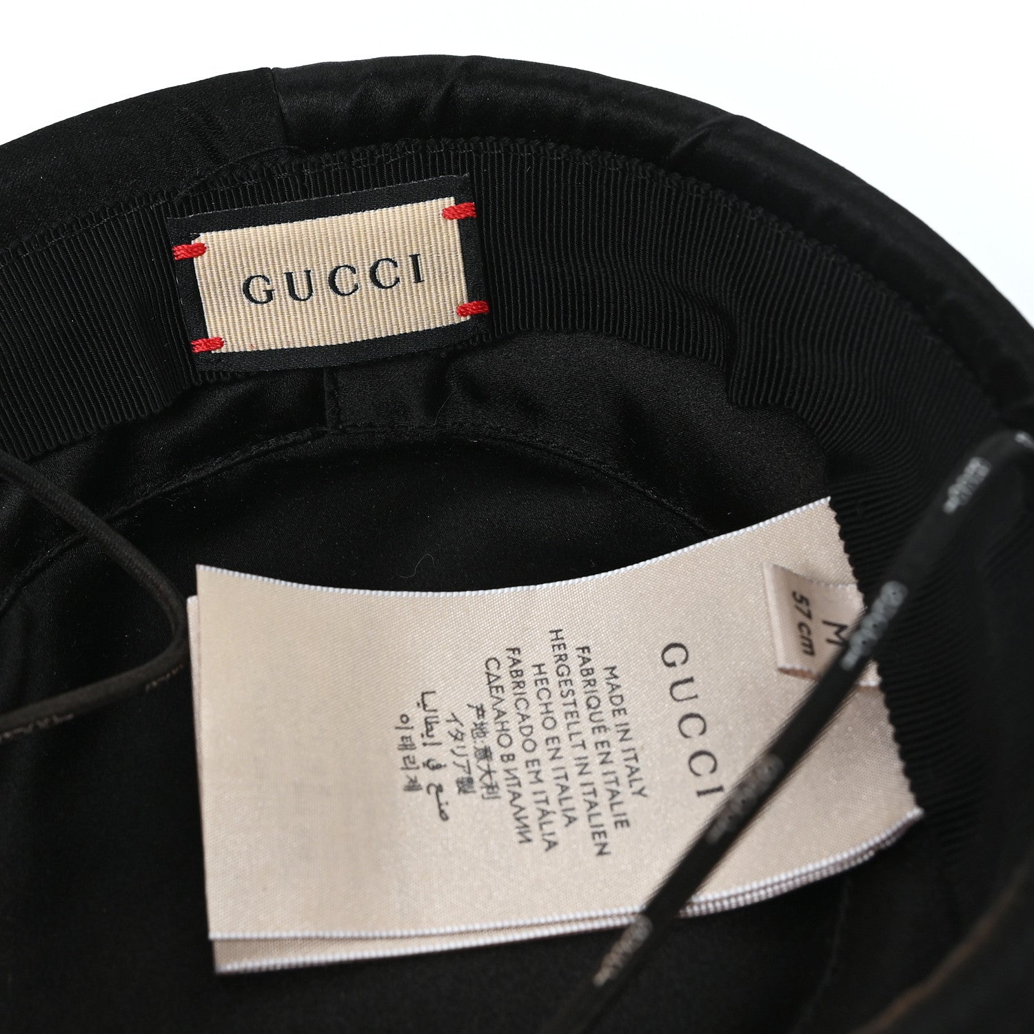 Satin Pillbox Hat M 57 Black