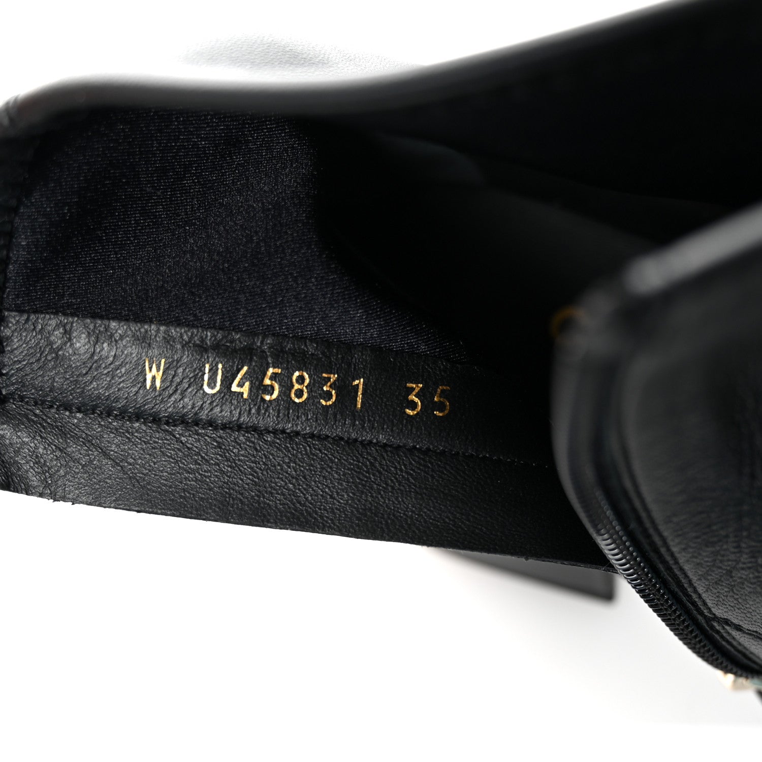 Stretch Lambskin Cap Toe CC Short Boots 35 Black