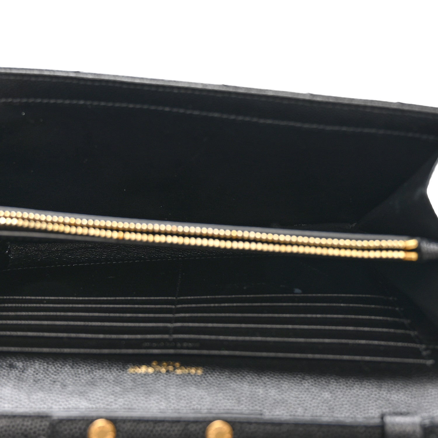 Grain De Poudre Matelasse Chevron Monogram Chain Wallet Black