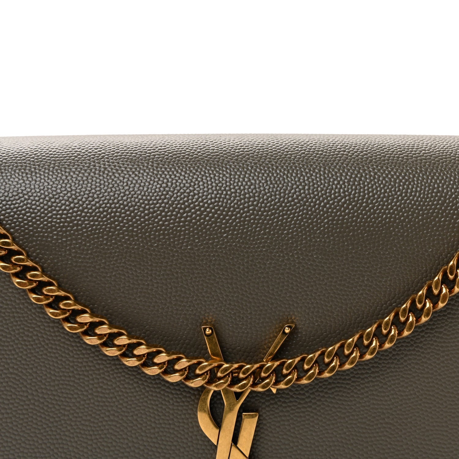 Grain De Poudre Medium Classic Monogram Kate Satchel Earth Grey