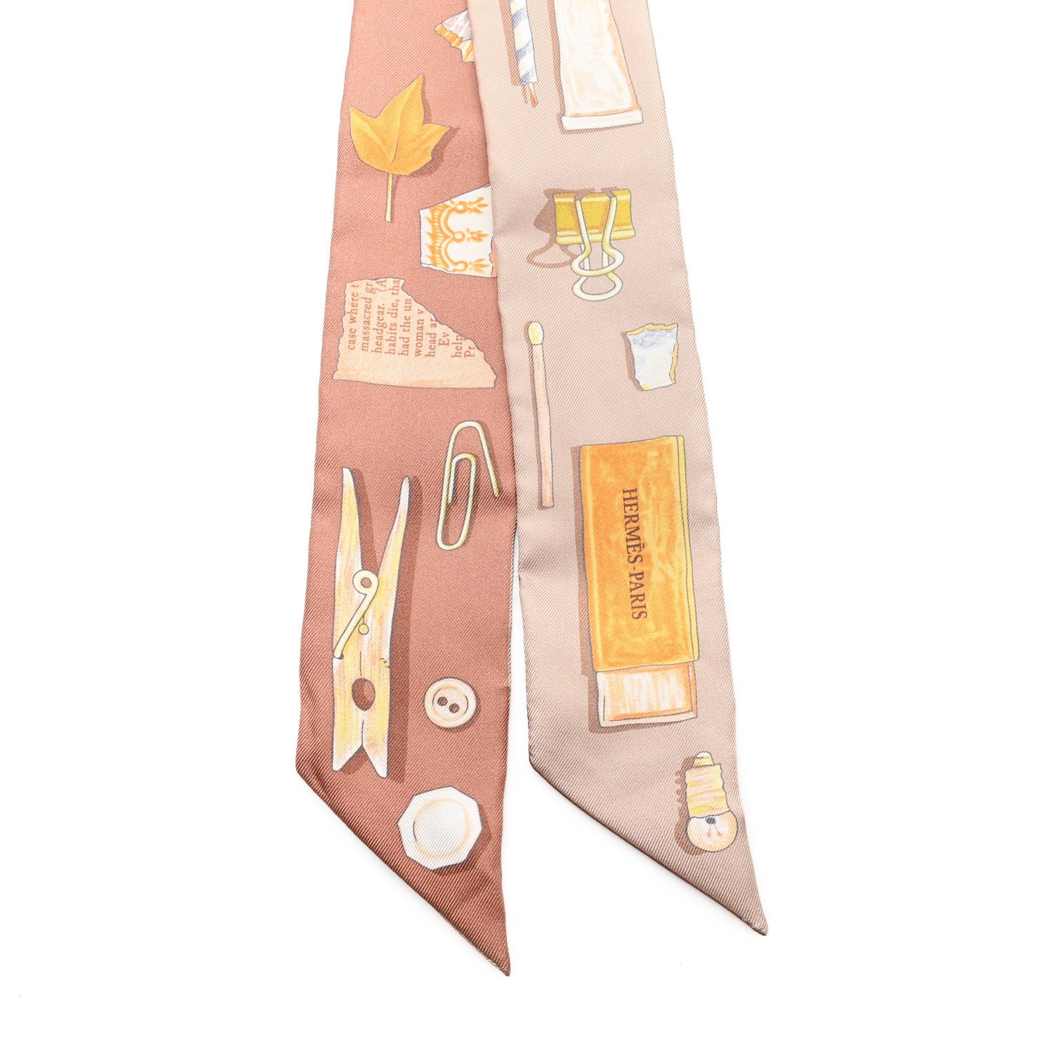 Silk In The Pocket Twilly Beige Orange Sable