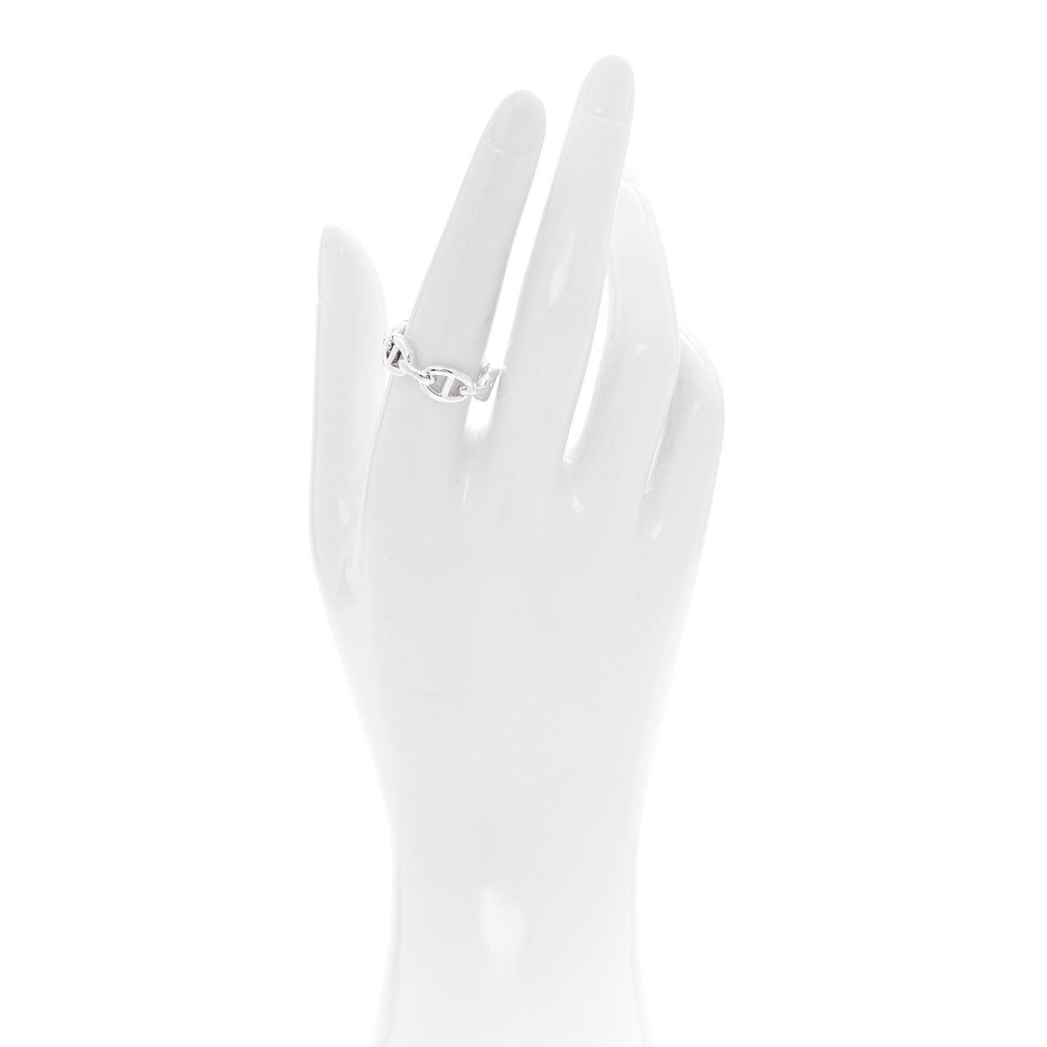 Sterling Silver PM Chaine d'Ancre Enchainee Band Ring 55 7.25