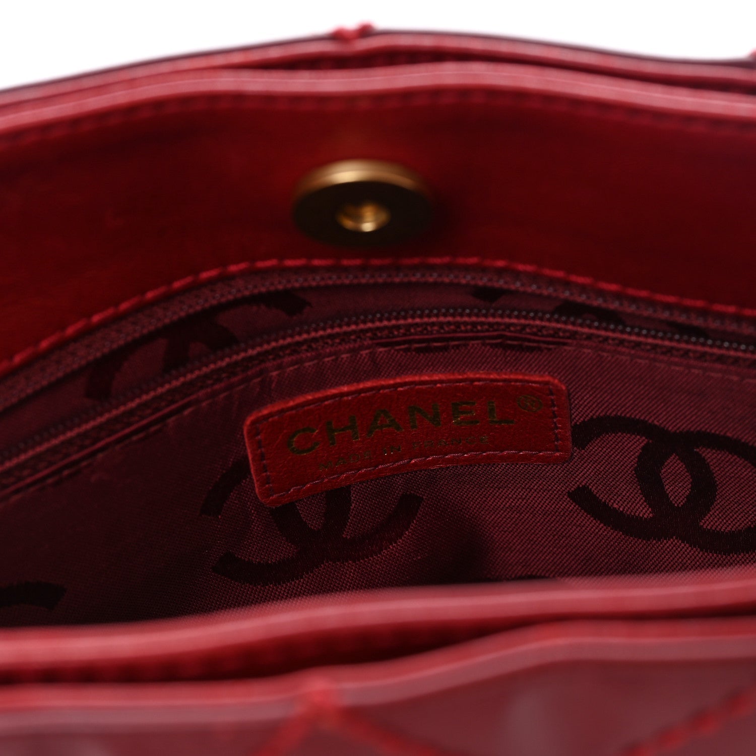 Calfskin Stitch Small Surpique Tote Red