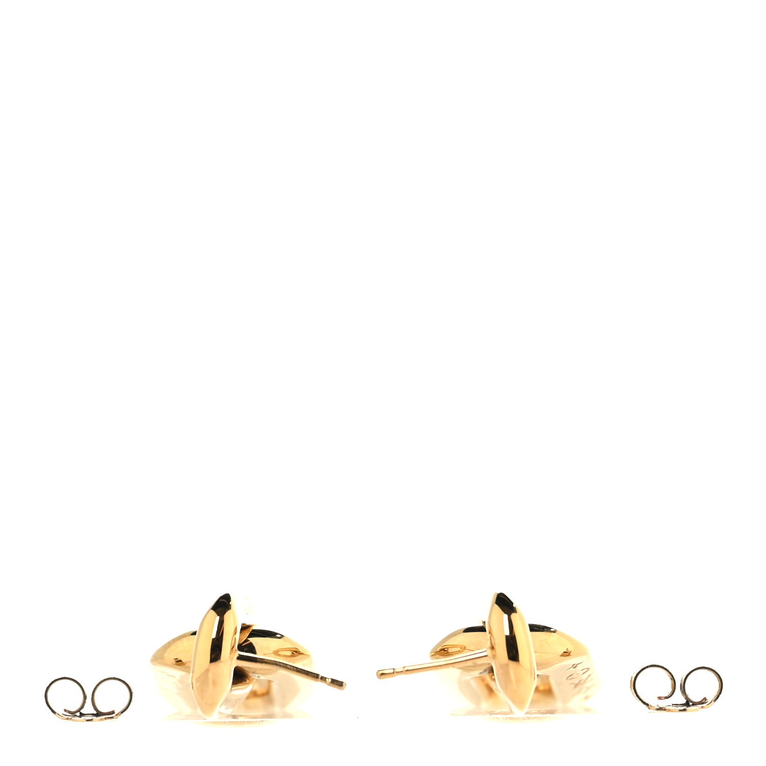 Metal LV Edge Double Hoop Earrings Gold