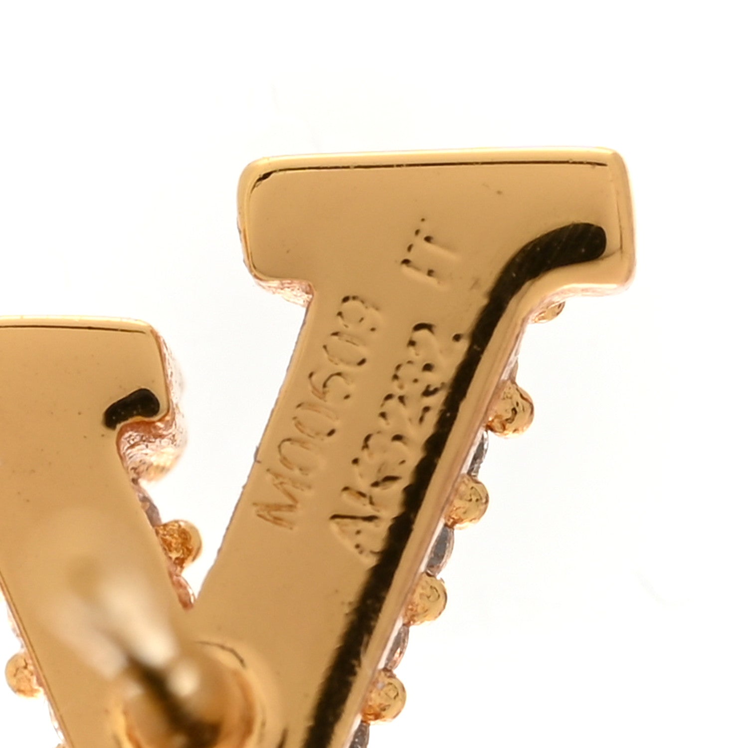 Metal Crystal LV Iconic Earrings Gold