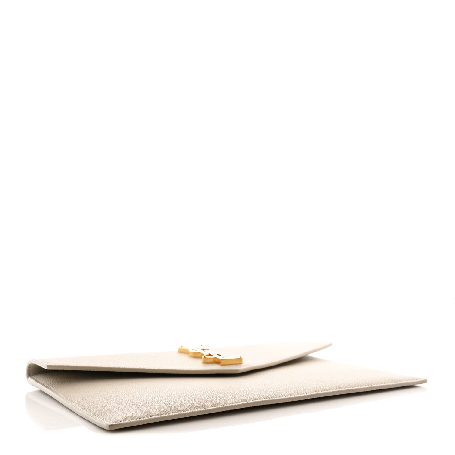 Smooth Shiny Calfskin Uptown Pouch Crema Soft