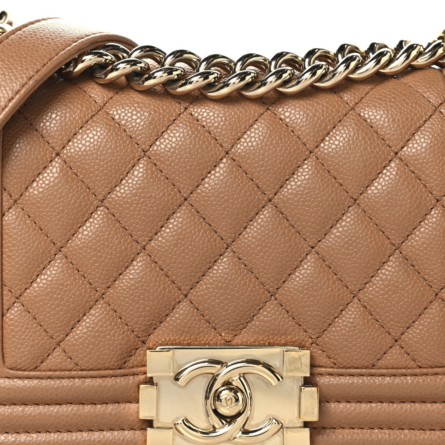 Caviar Quilted Small Boy Flap Brown