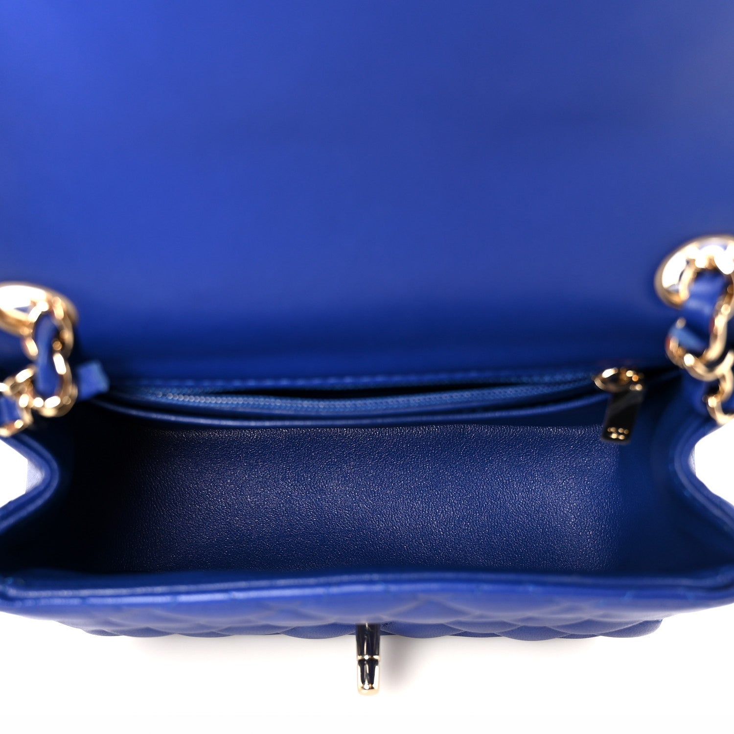 Lambskin Quilted Mini Square Flap Blue