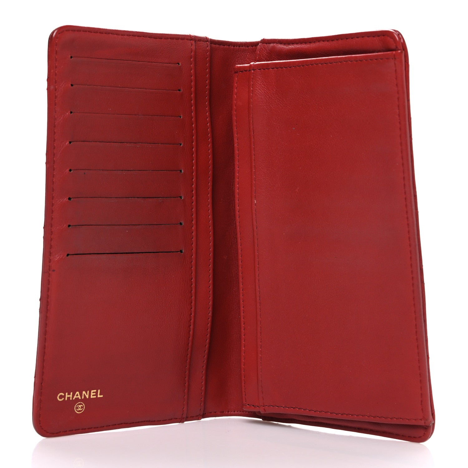Aged Calfskin Quilted Reissue 2.55 Yen Wallet Red