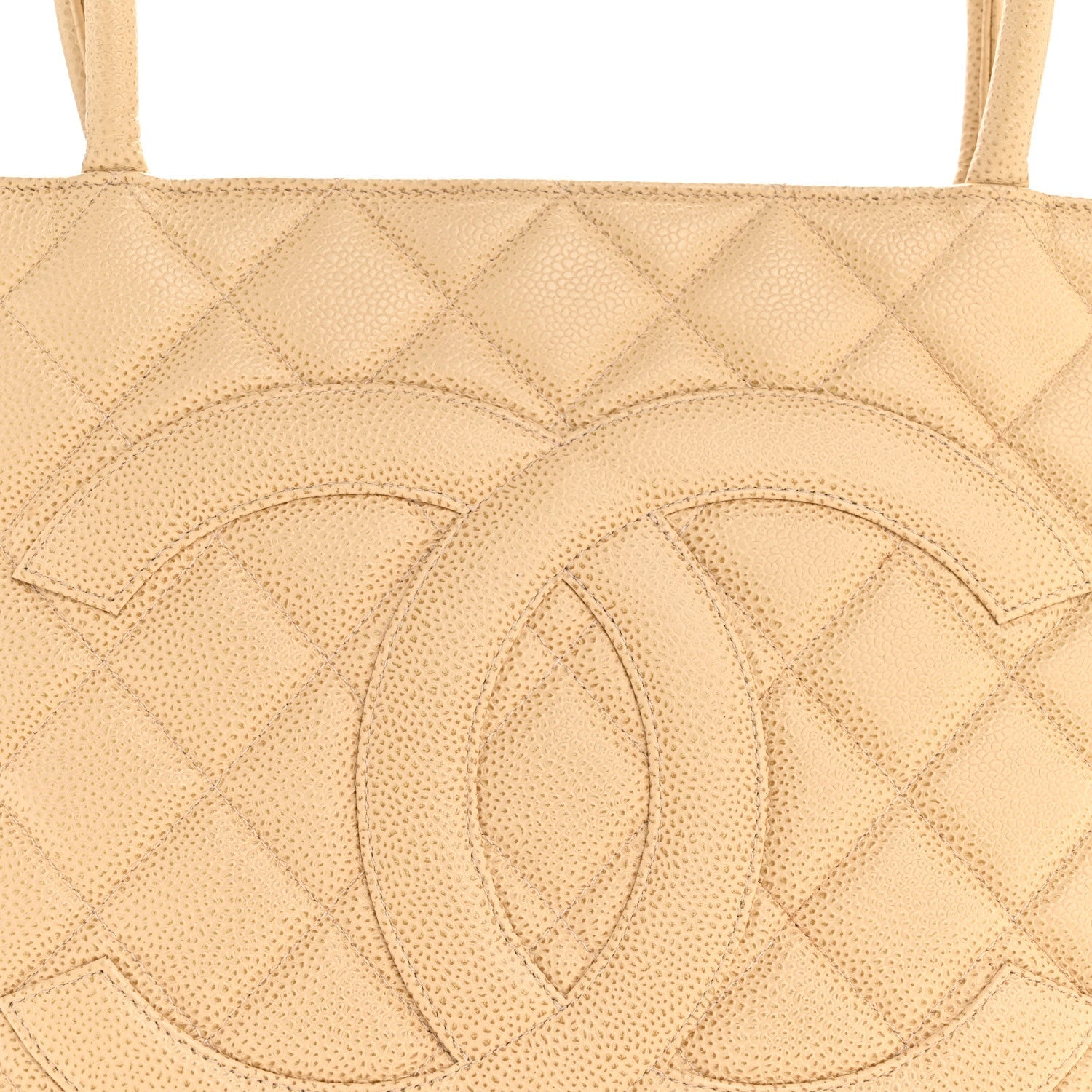 Caviar Quilted Medallion Tote Beige