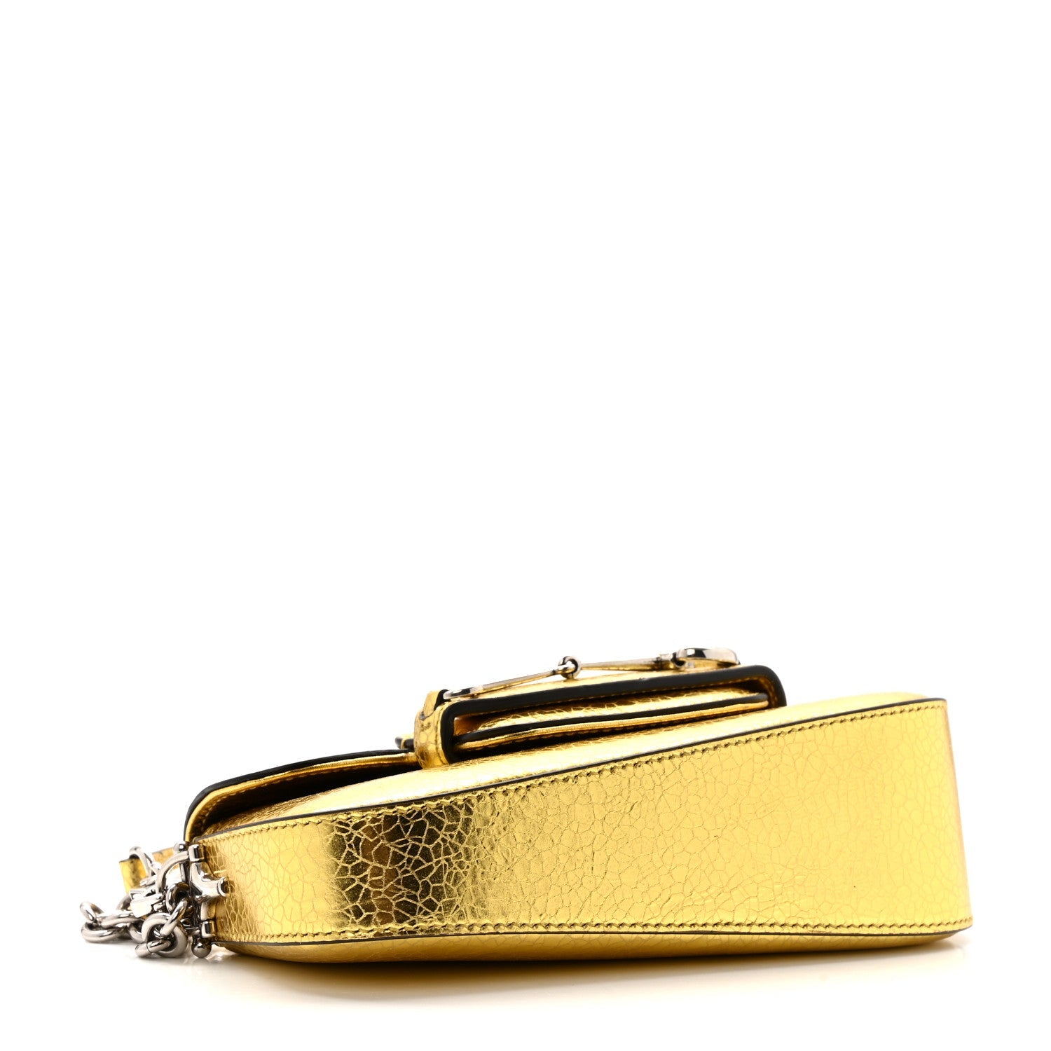 Metallic Calfskin Mini Horsebit 1955 Asymmetric Shoulder Bag Gold