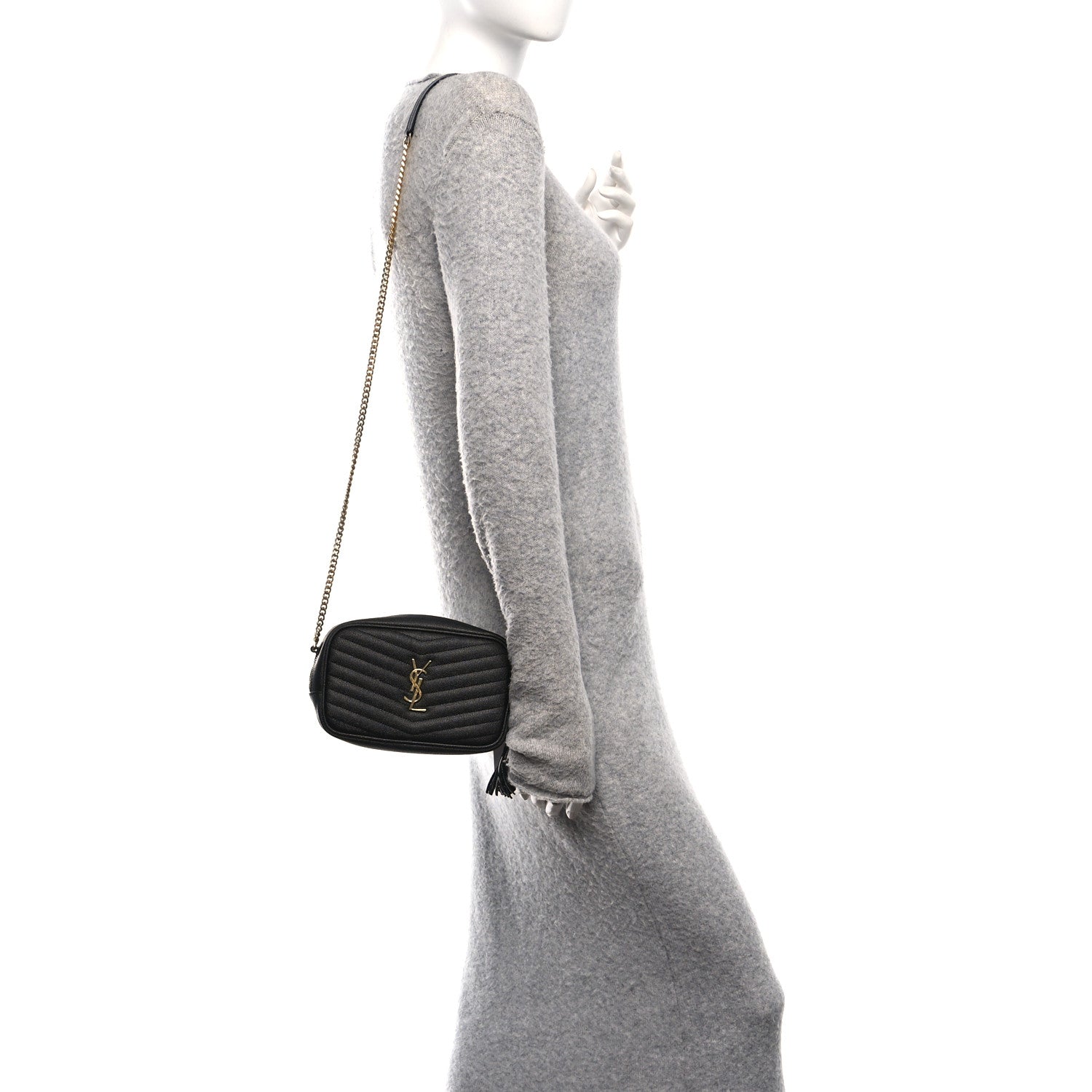 Grain De Poudre Matelasse Monogram Mini Lou Camera Bag Black