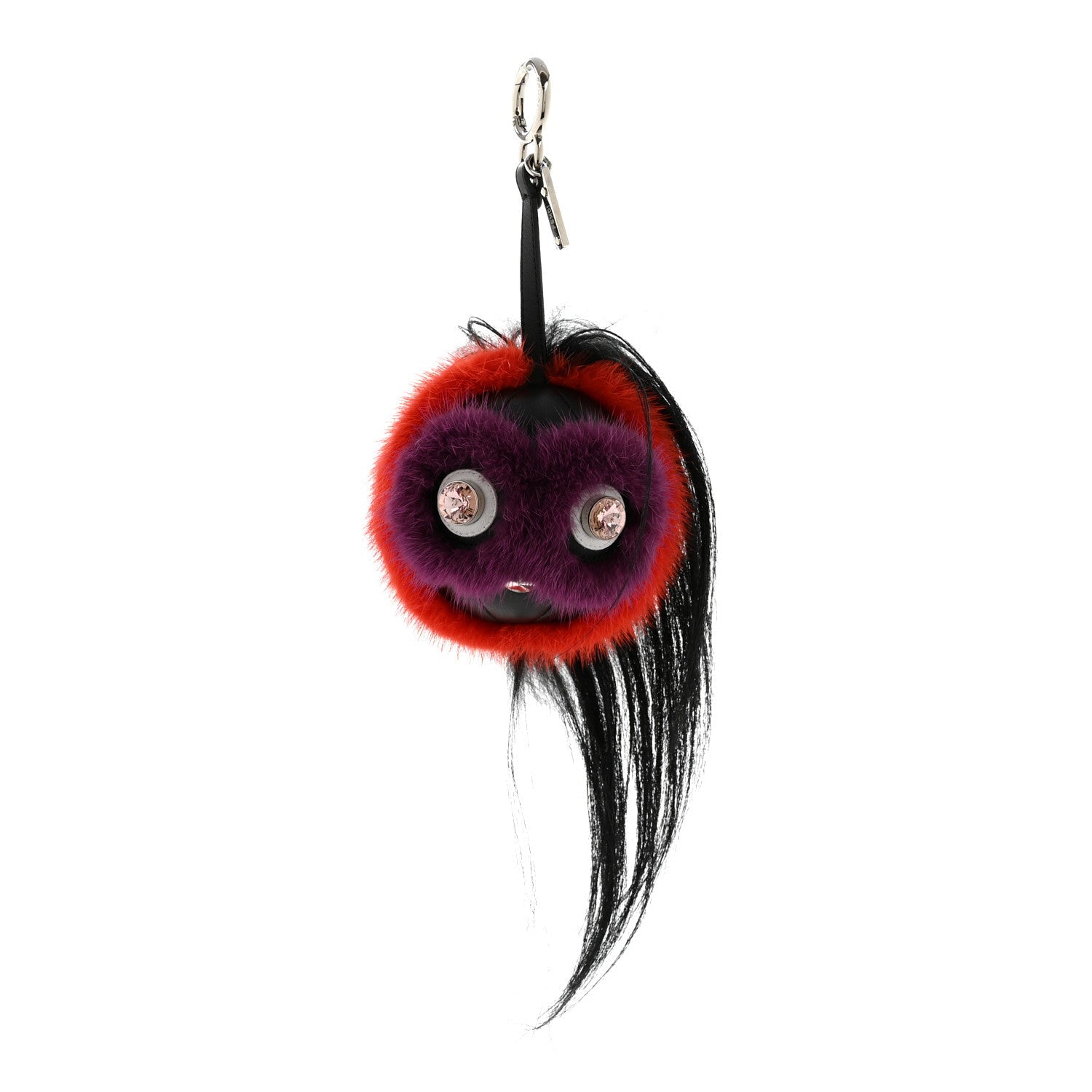 Mink Goat Fur QuTweet Funkyfur Bag Bug Charm Red