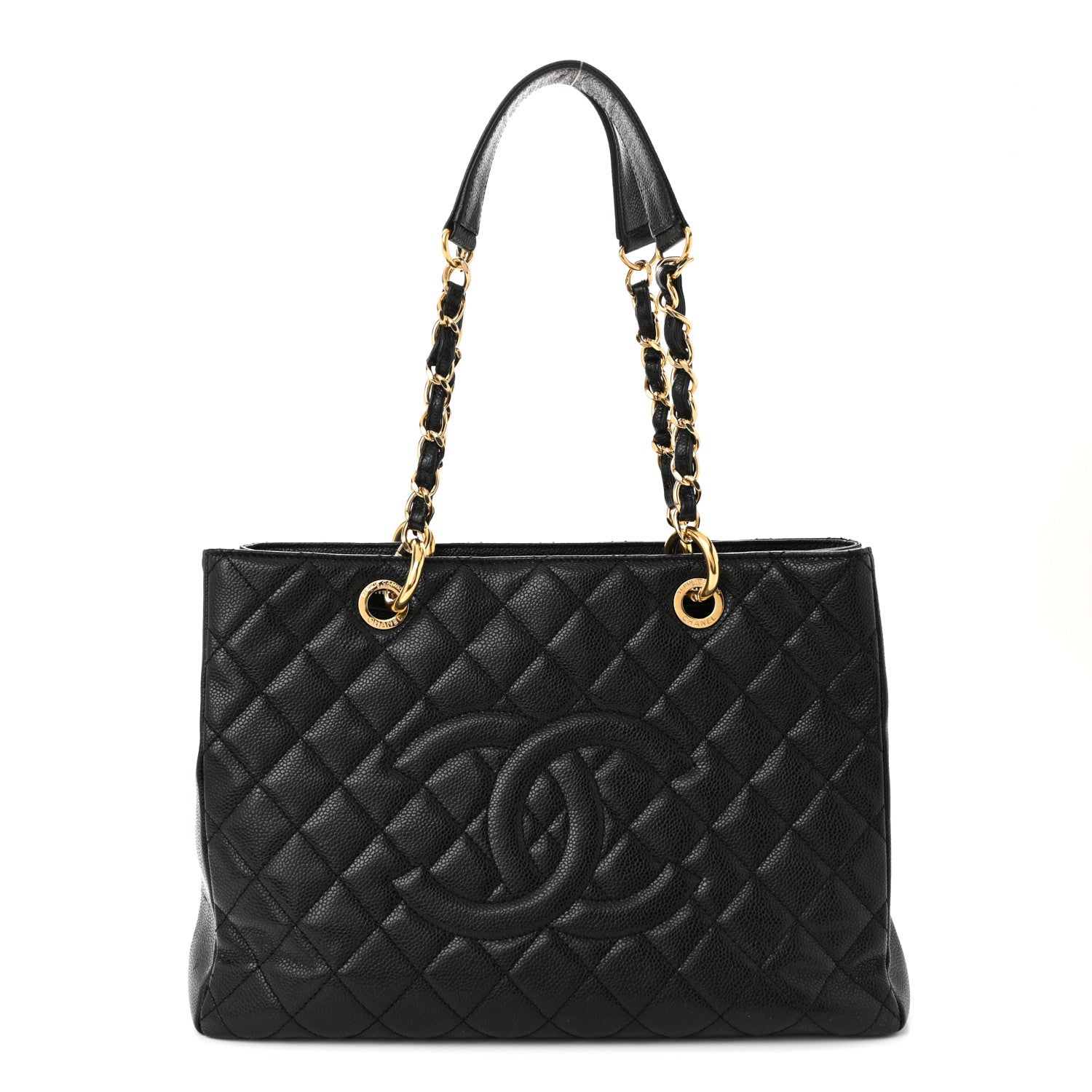 Caviar Quilted Grand Shopping Tote GST Black