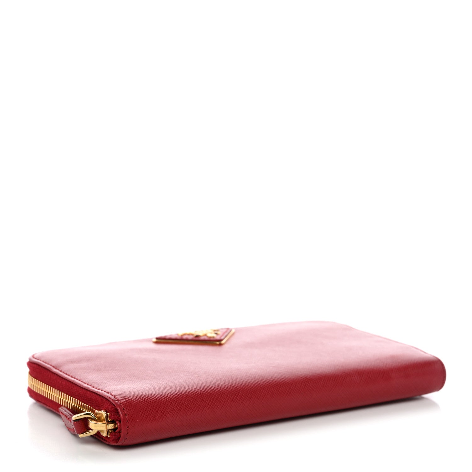 Saffiano Triangle Zip Around Wallet Fuoco