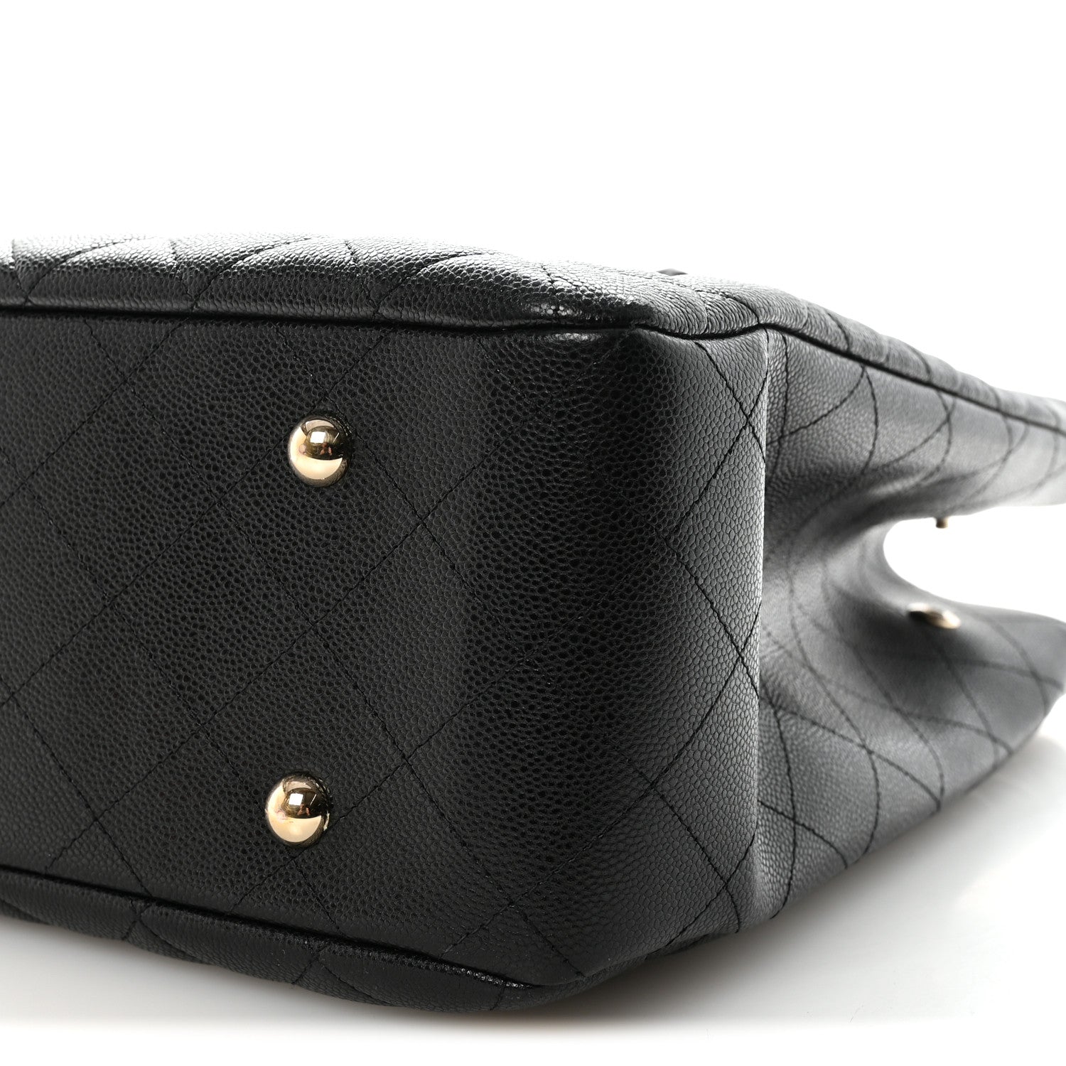 Caviar Quilted Large Shopping Tote Black