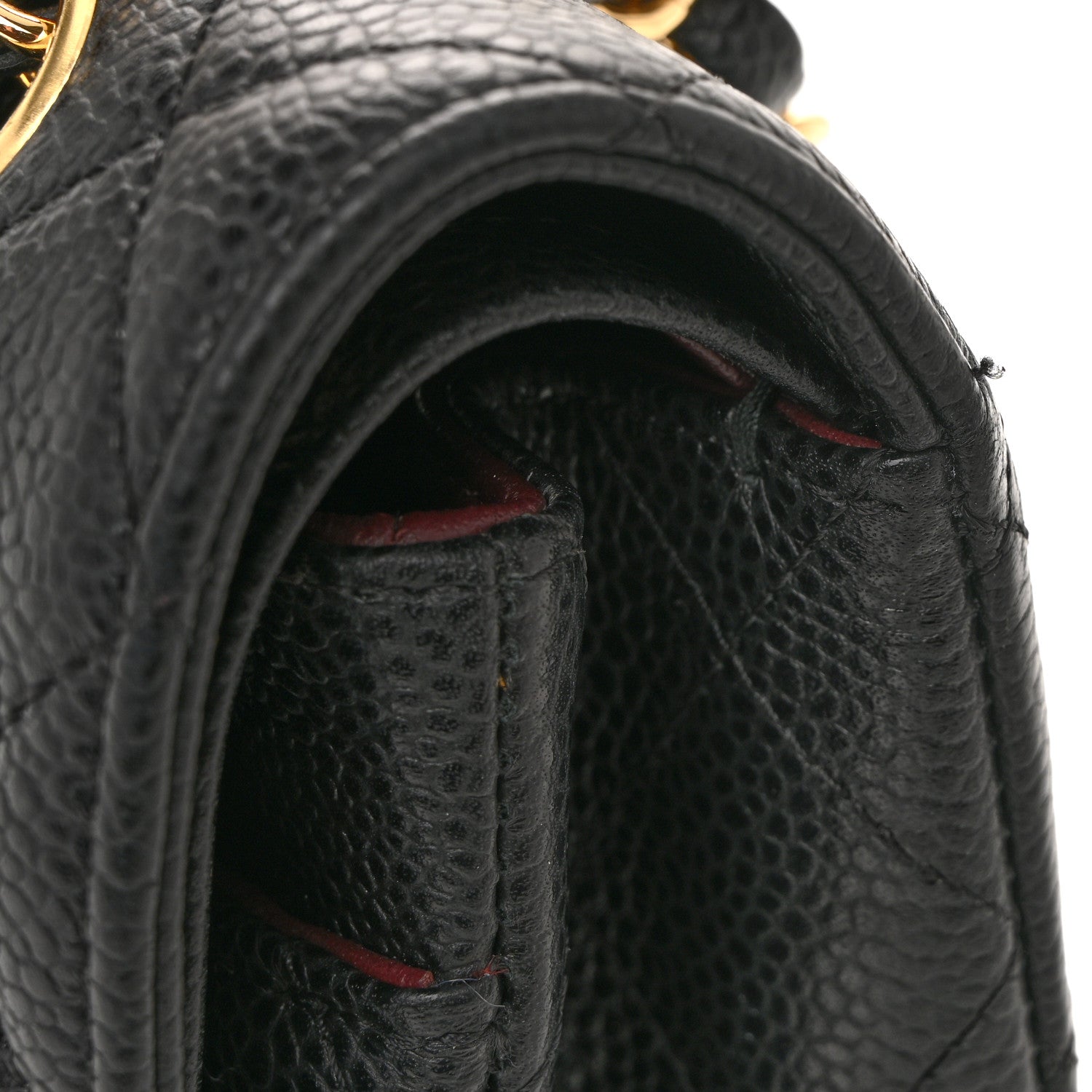 Caviar Quilted Medium Double Flap Black