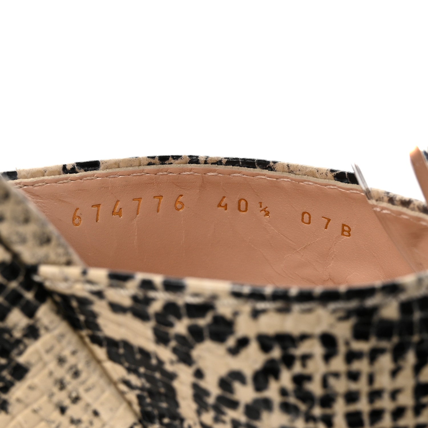 Calfskin Snakeskin Print Horsebit 40/135mm Platform Sandals 40.5 Beige Avana