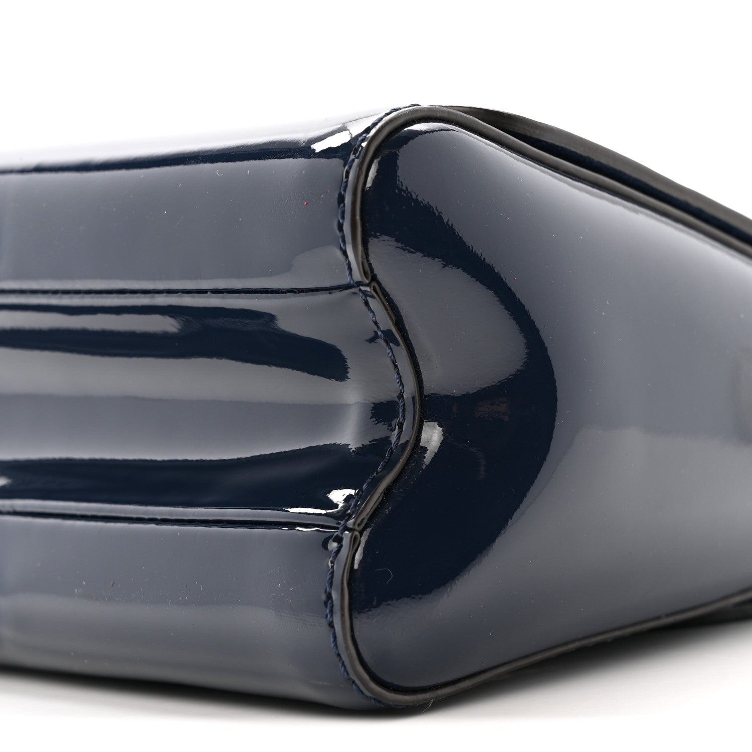 Patent Reverse Monogram Twist Shoulder Bag Navy
