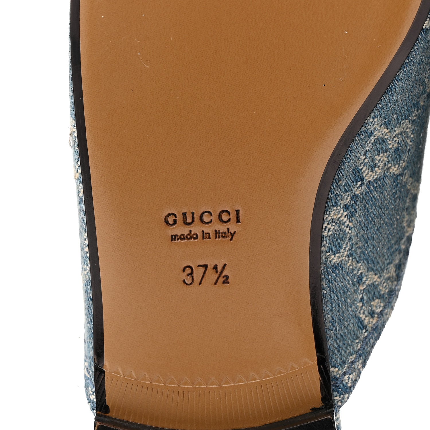 New Denim GG Malaga Kid Womens Princetown Slippers 37.5 Light Blue Royale