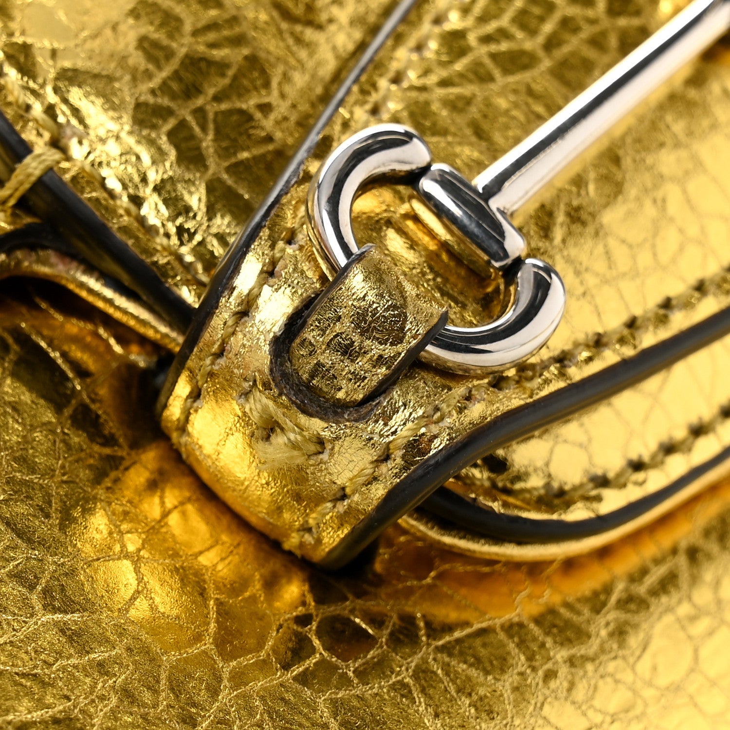 Metallic Calfskin Mini Horsebit 1955 Asymmetric Shoulder Bag Gold