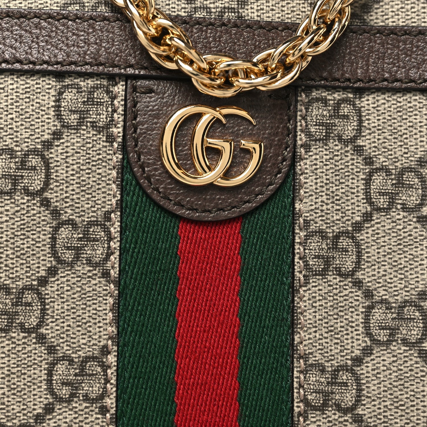 GG Supreme Monogram Web Mini Ophidia Shoulder Bag Brown