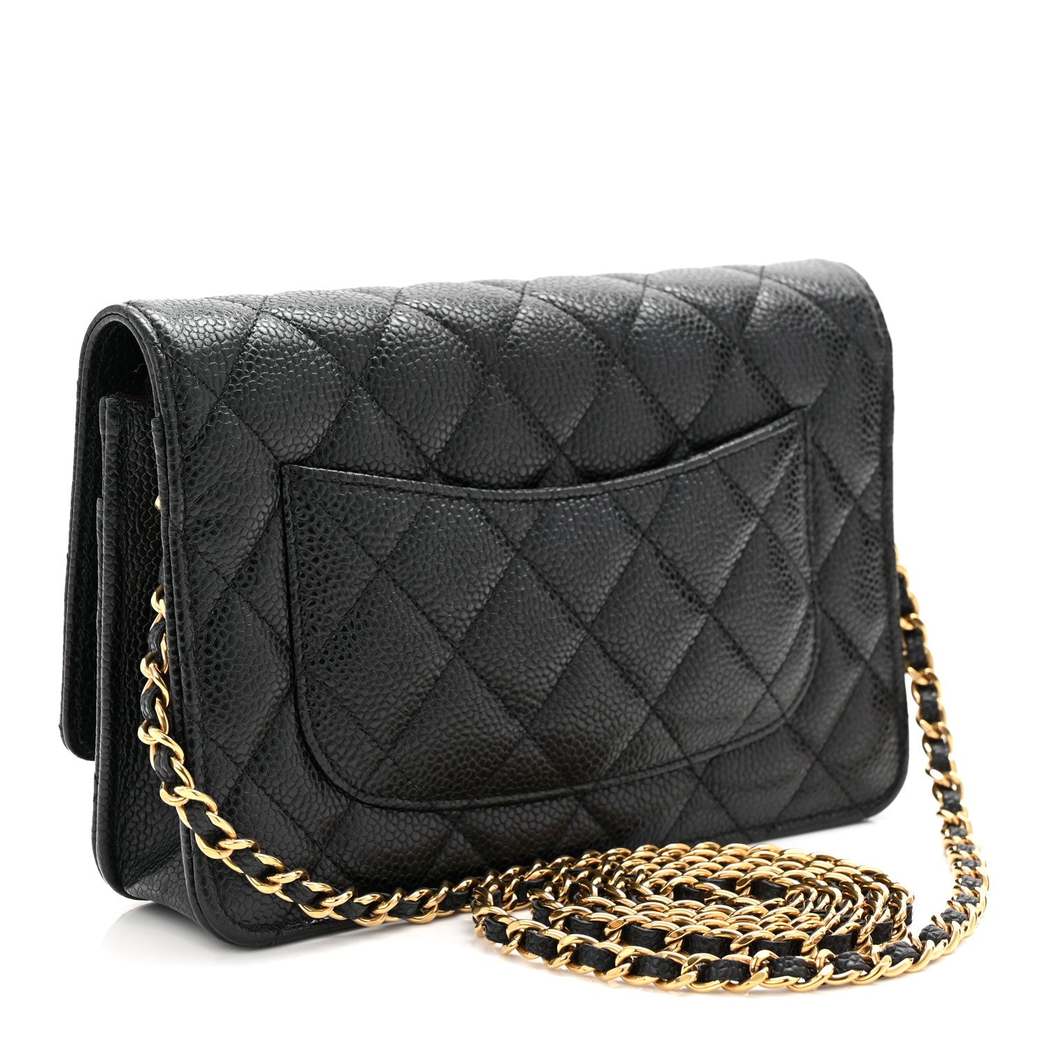 Caviar Quilted Wallet On Chain WOC Black