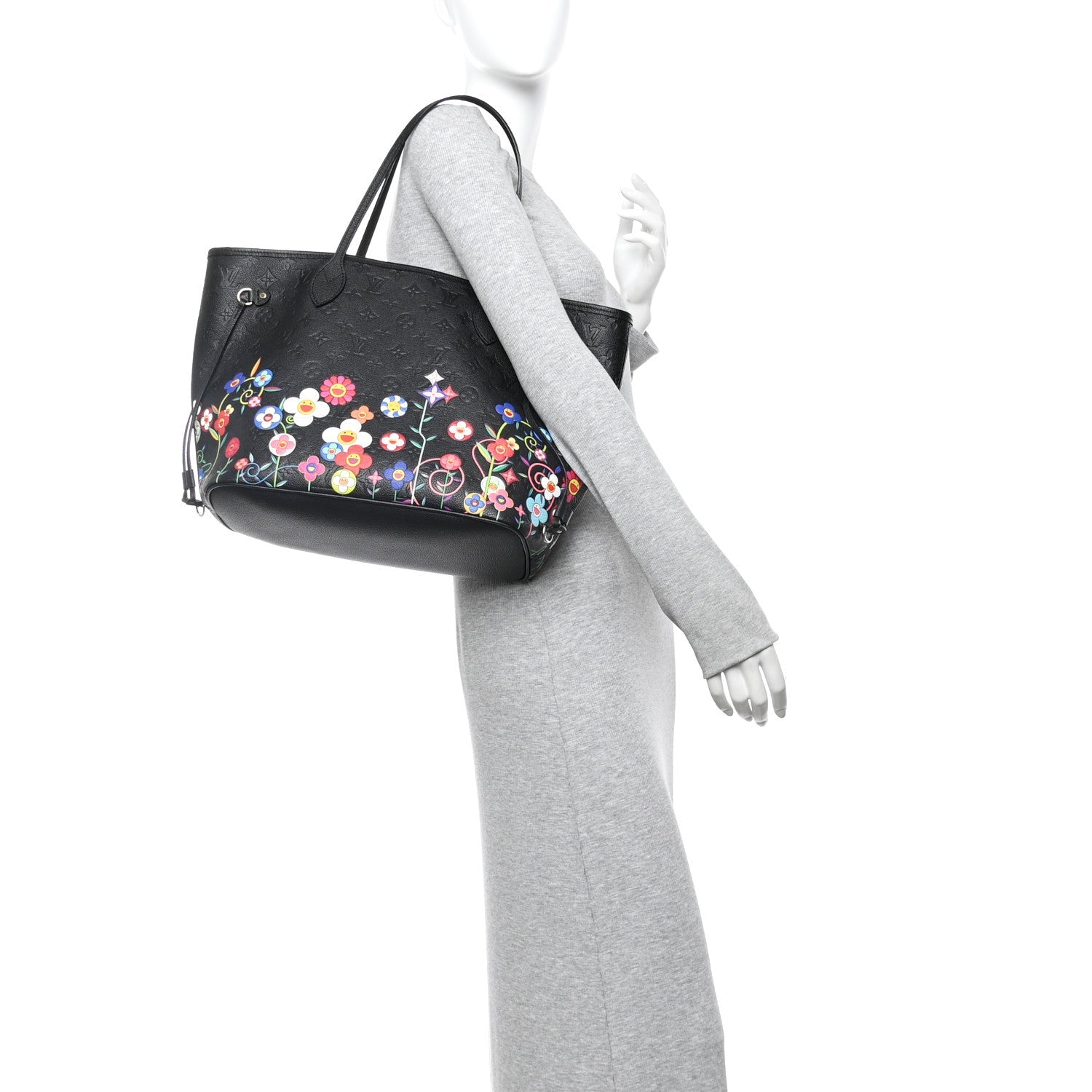 LV X TM Empreinte Flowers Neverfull MM Black