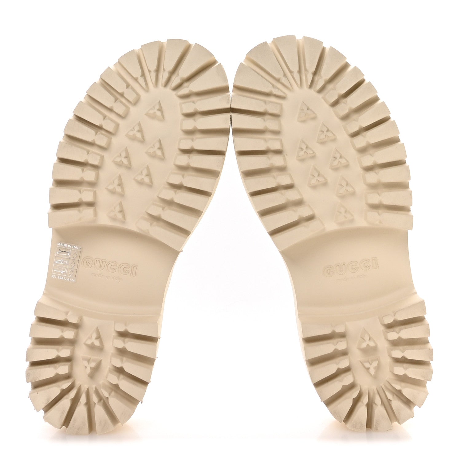 Rubber GG Monogram Perforated Elea Platform 55mm Lug Sole Sandals 38 Mystic White