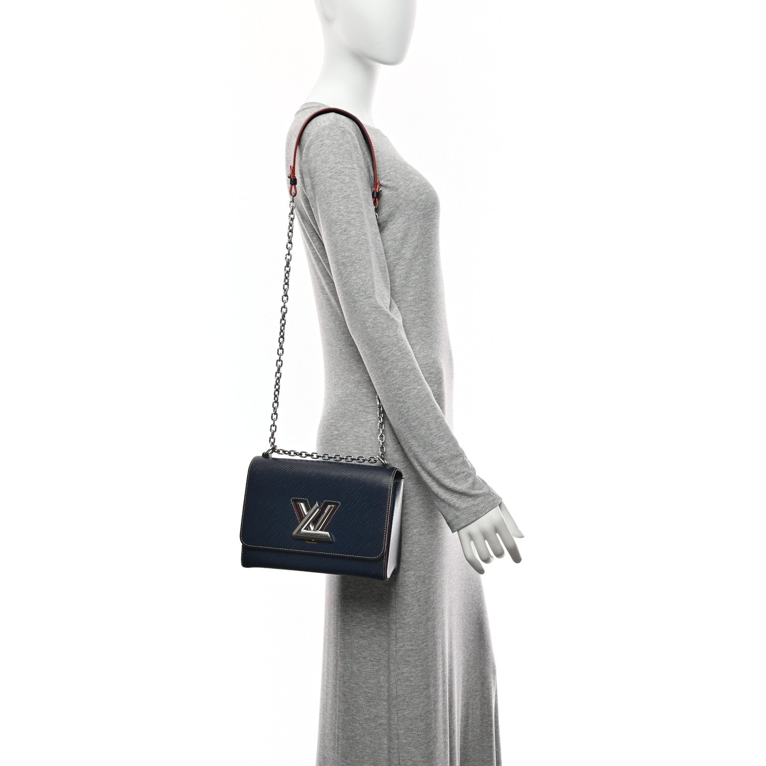 Epi Twist Shoulder Bag MM Indigo Piment