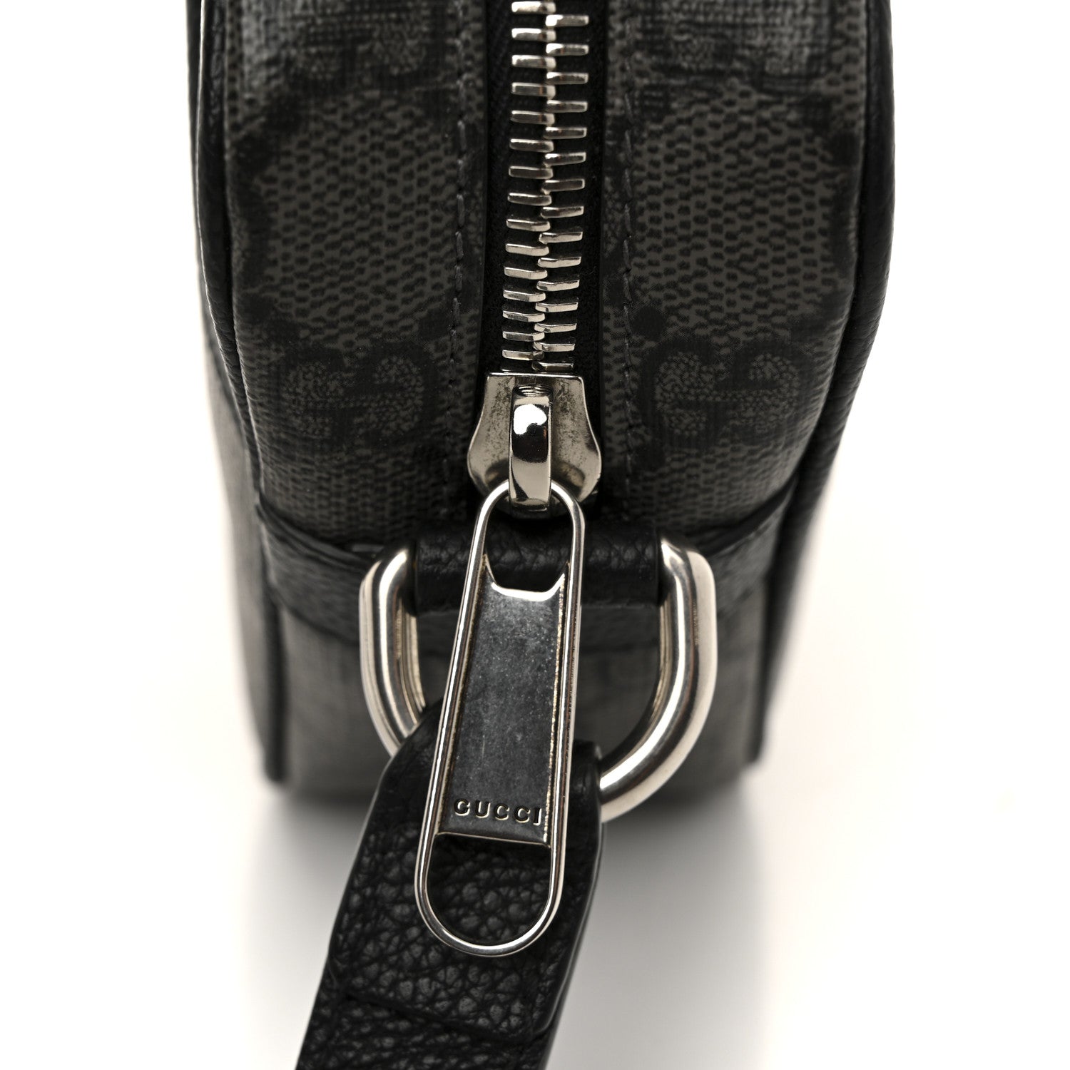 GG Supreme Monogram Mini Shoulder Bag Grey Black