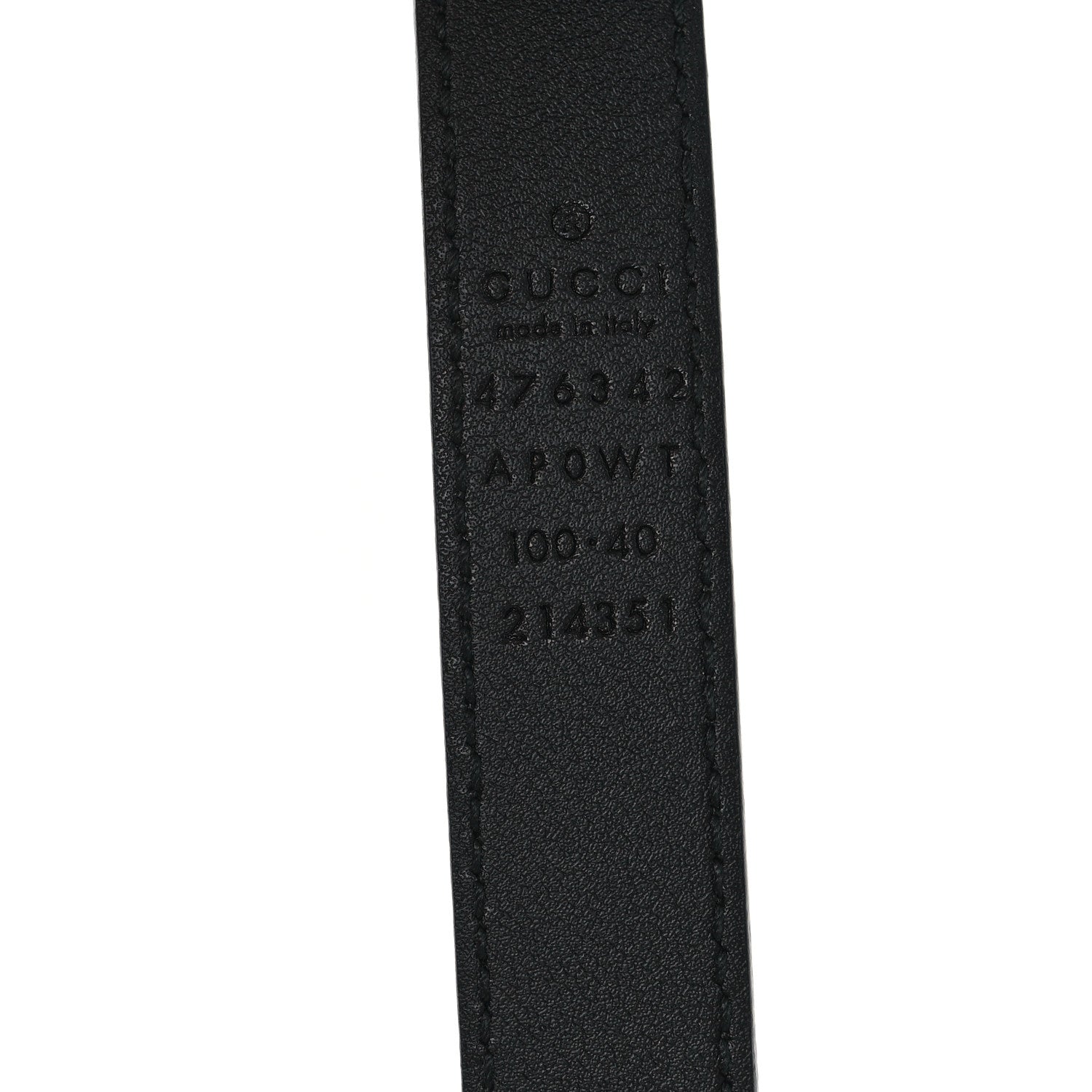 Moon Calfskin Pearl Double G 20mm Belt 100 40 Black Cream