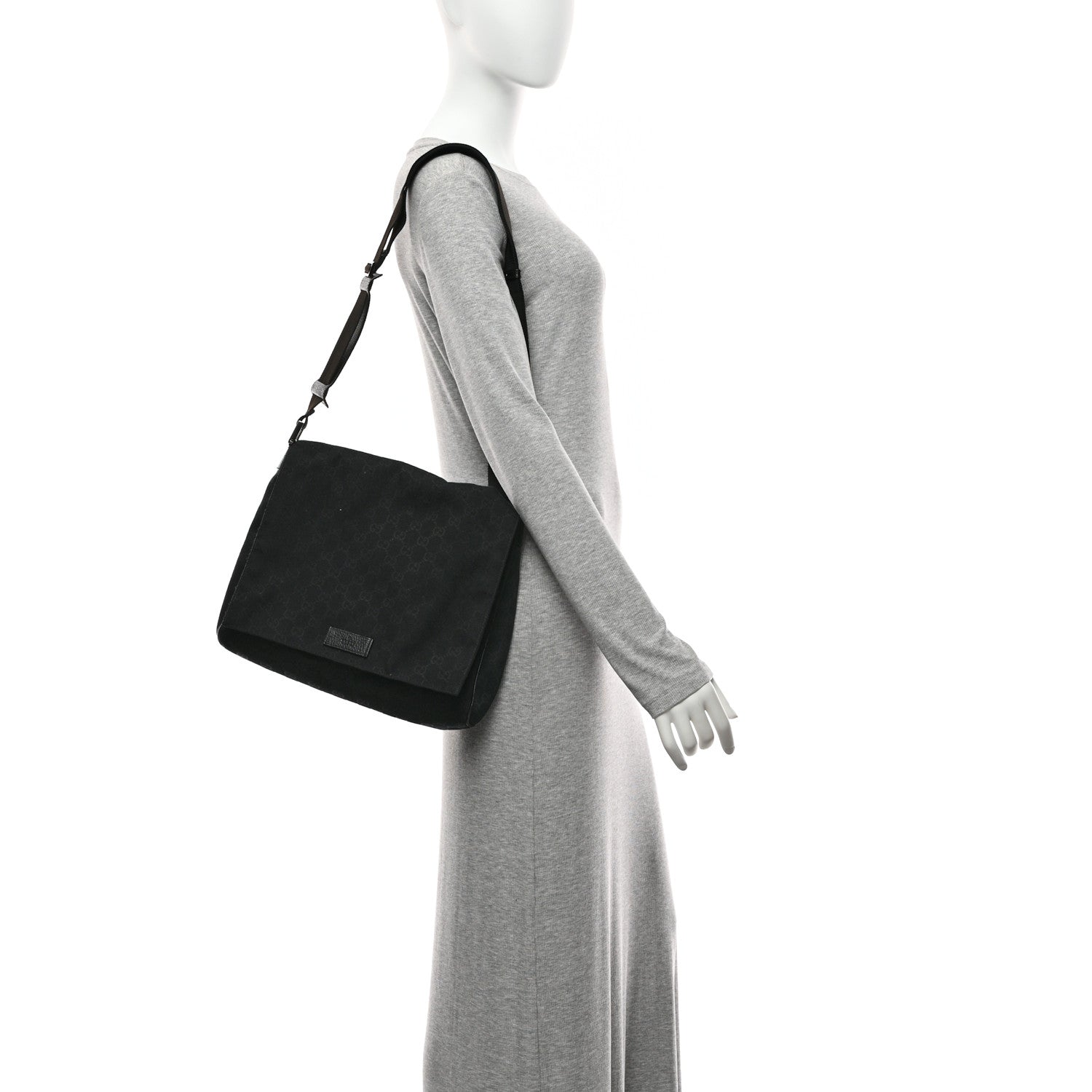 Monogram Small Flap Messenger Bag Black