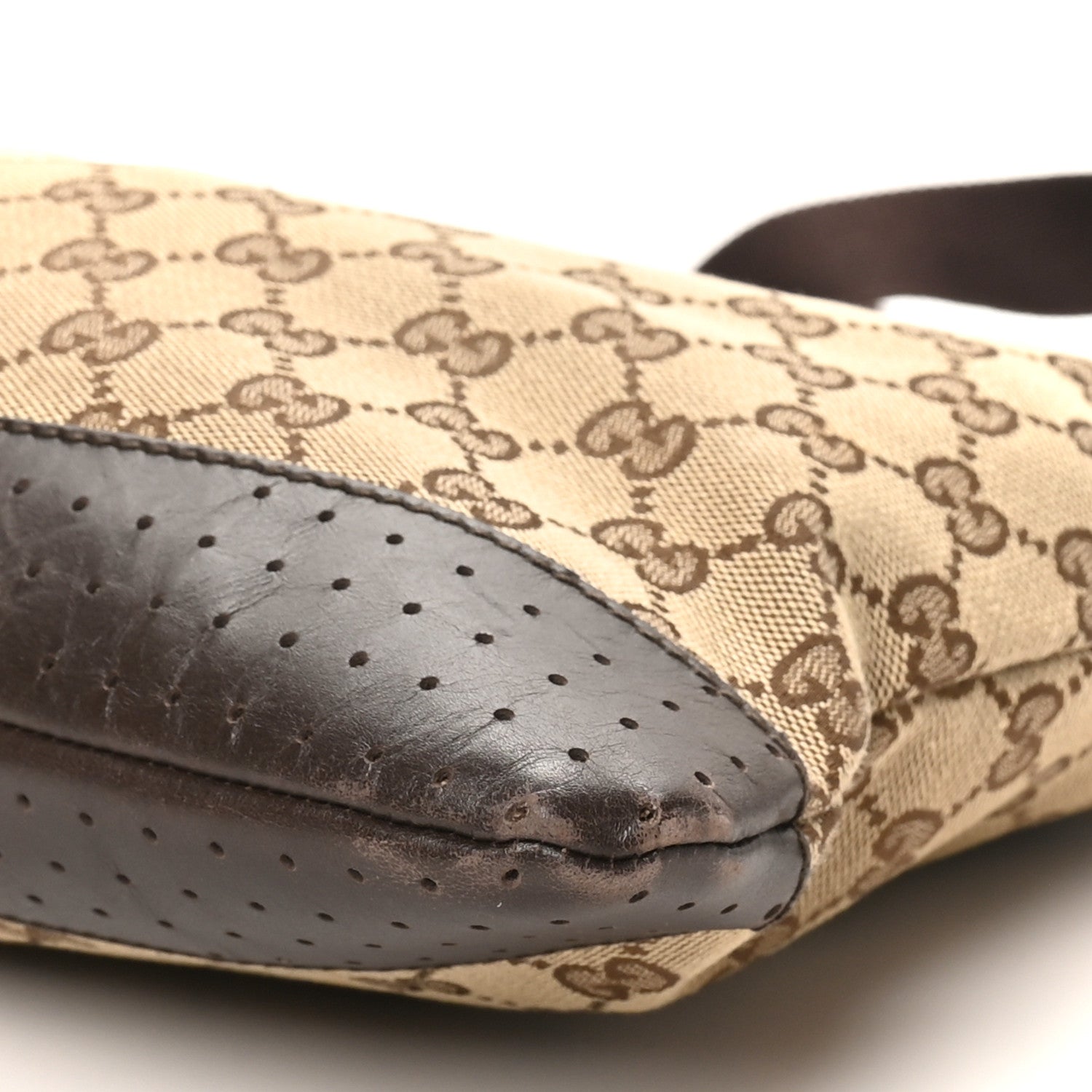 Monogram Calfskin Perforated Medium Flat Messenger Bag Dark Brown