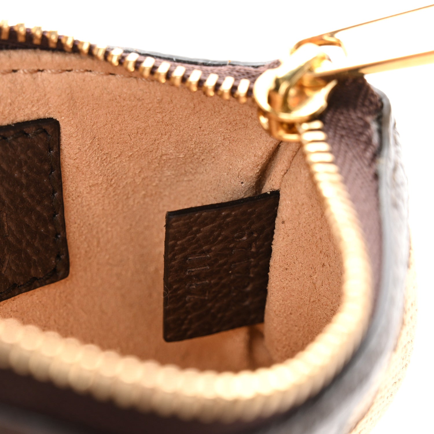 Monogram Jumbo GG Textured Dollar Calfskin Ophidia Key Case Camel Ebony New Acero