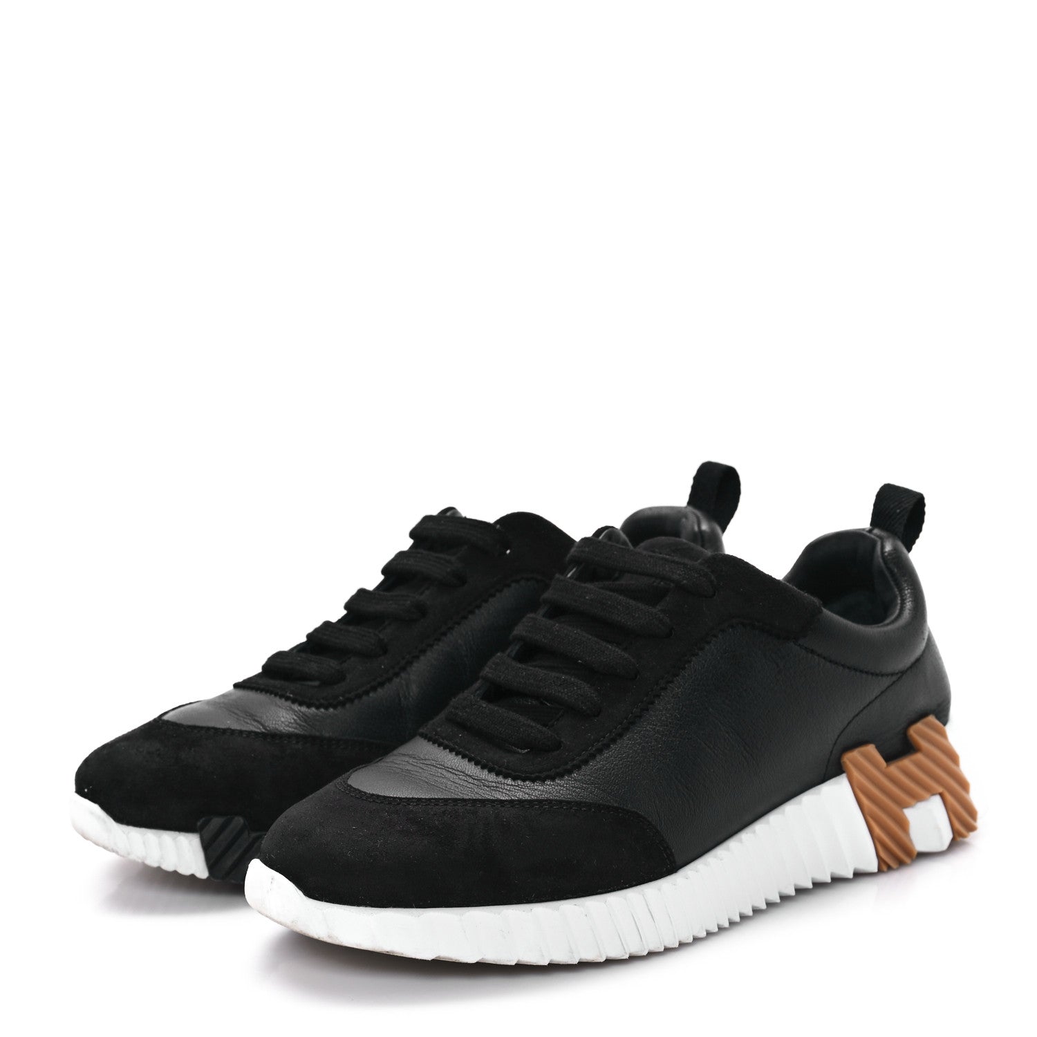 Goatskin Suede Goatskin Bouncing Sneakers 37.5 Black