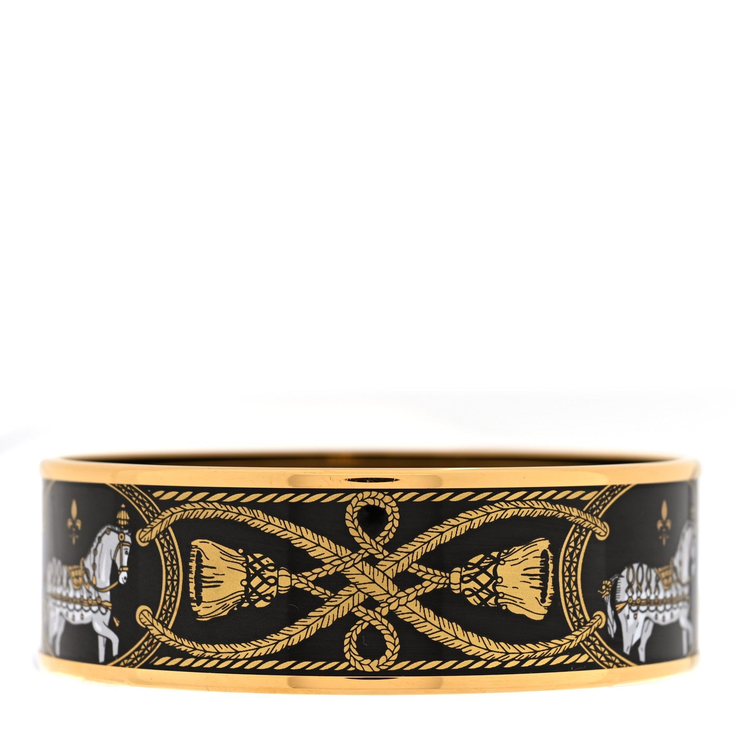 Enamel Printed Wide Grand Apparat Bracelet 65 Black