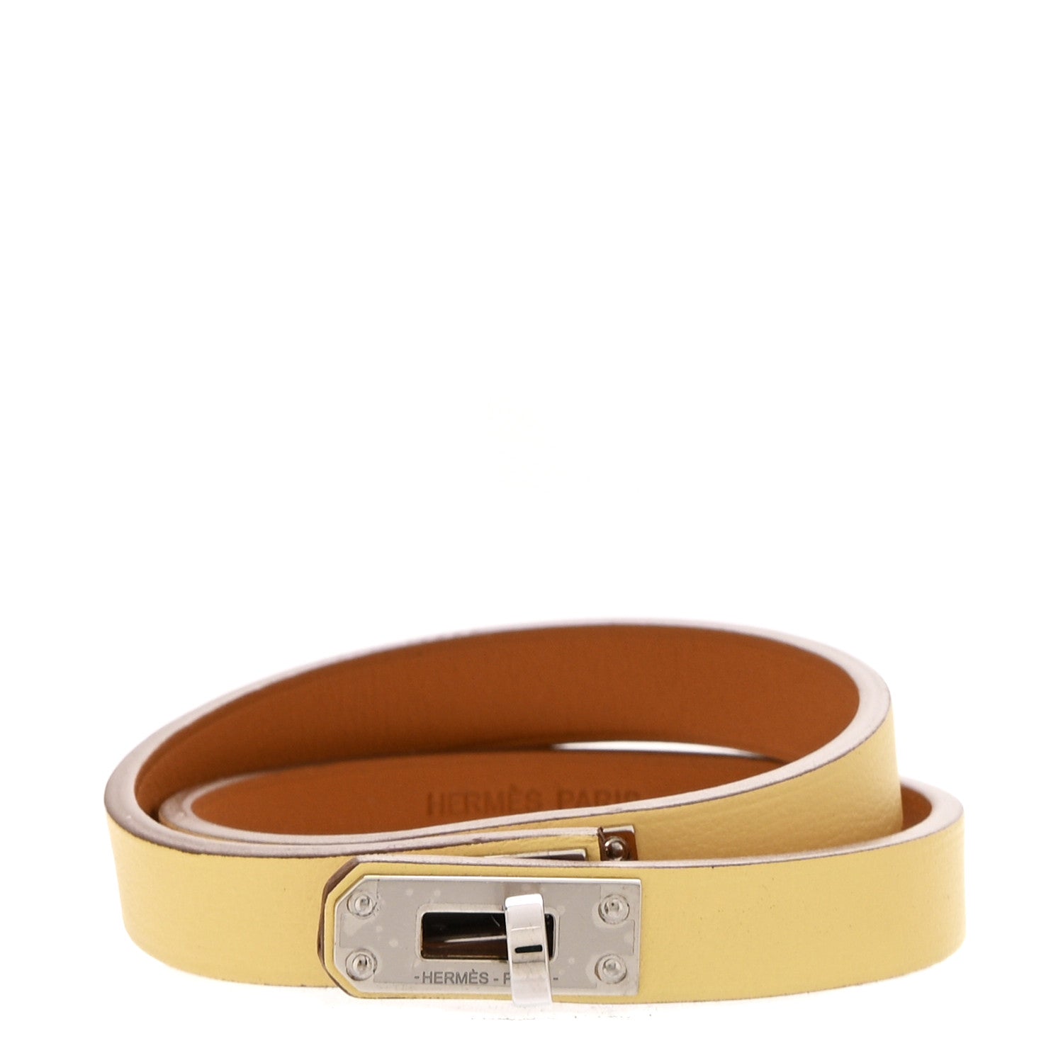 Swift Mini Kelly Double Tour Bracelet T3 Jaune Poussin
