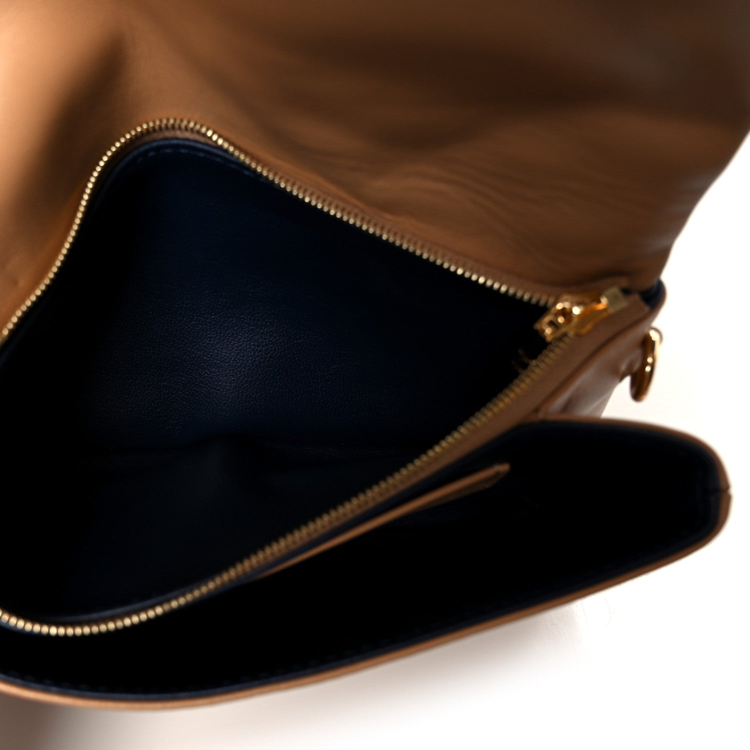 Lambskin Embossed Monogram Pochette Coussin Camel