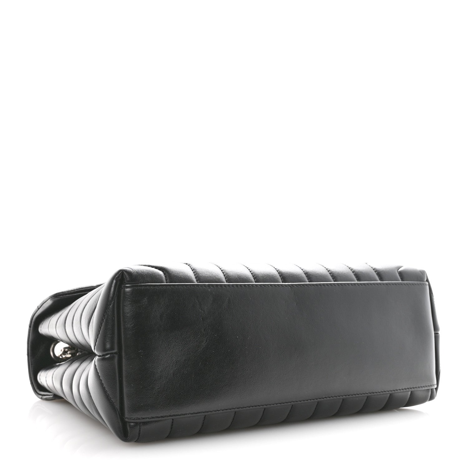 Calfskin Y Quilted Monogram Medium Loulou Chain Satchel Black