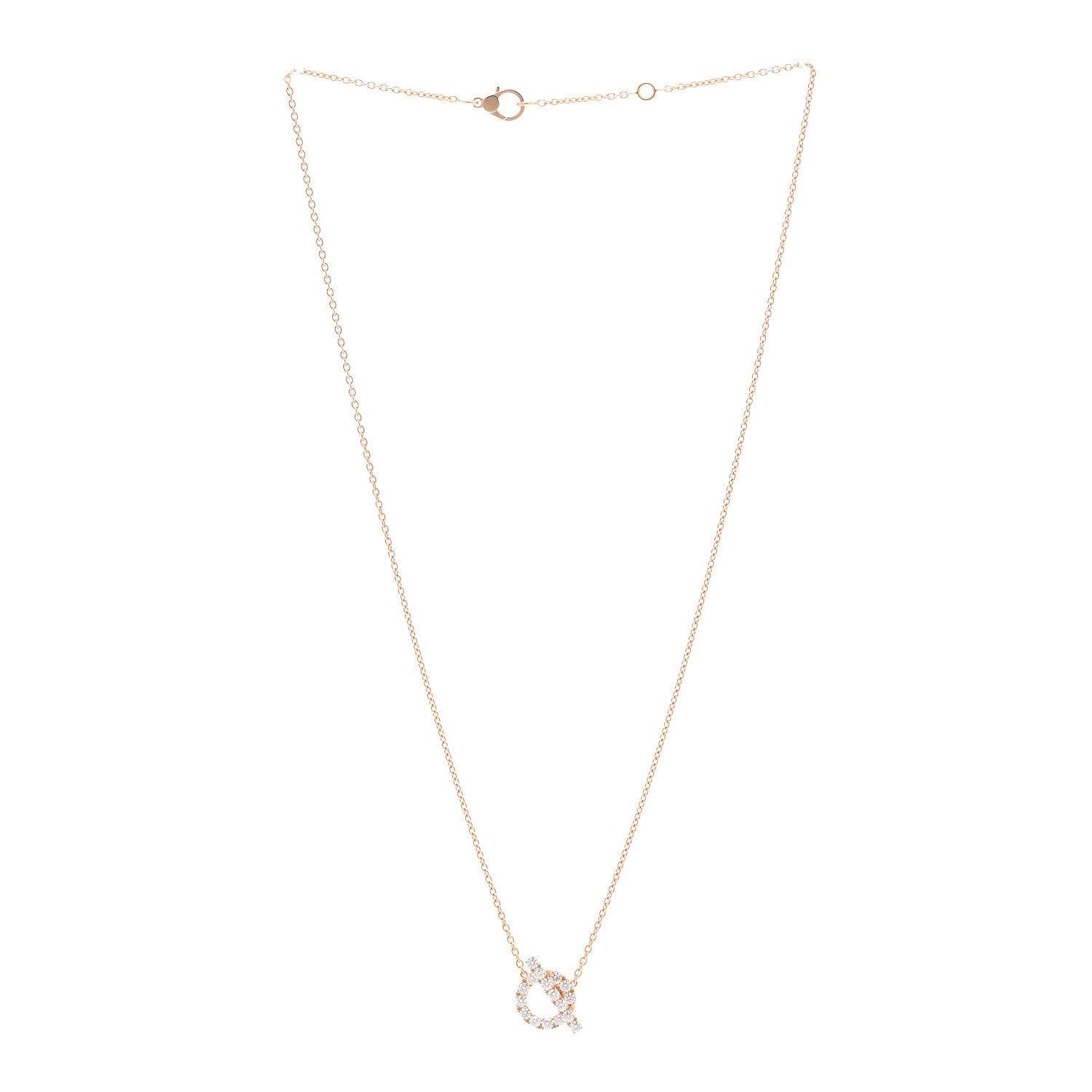 18K Rose Gold Diamond Finesse Pendant Necklace