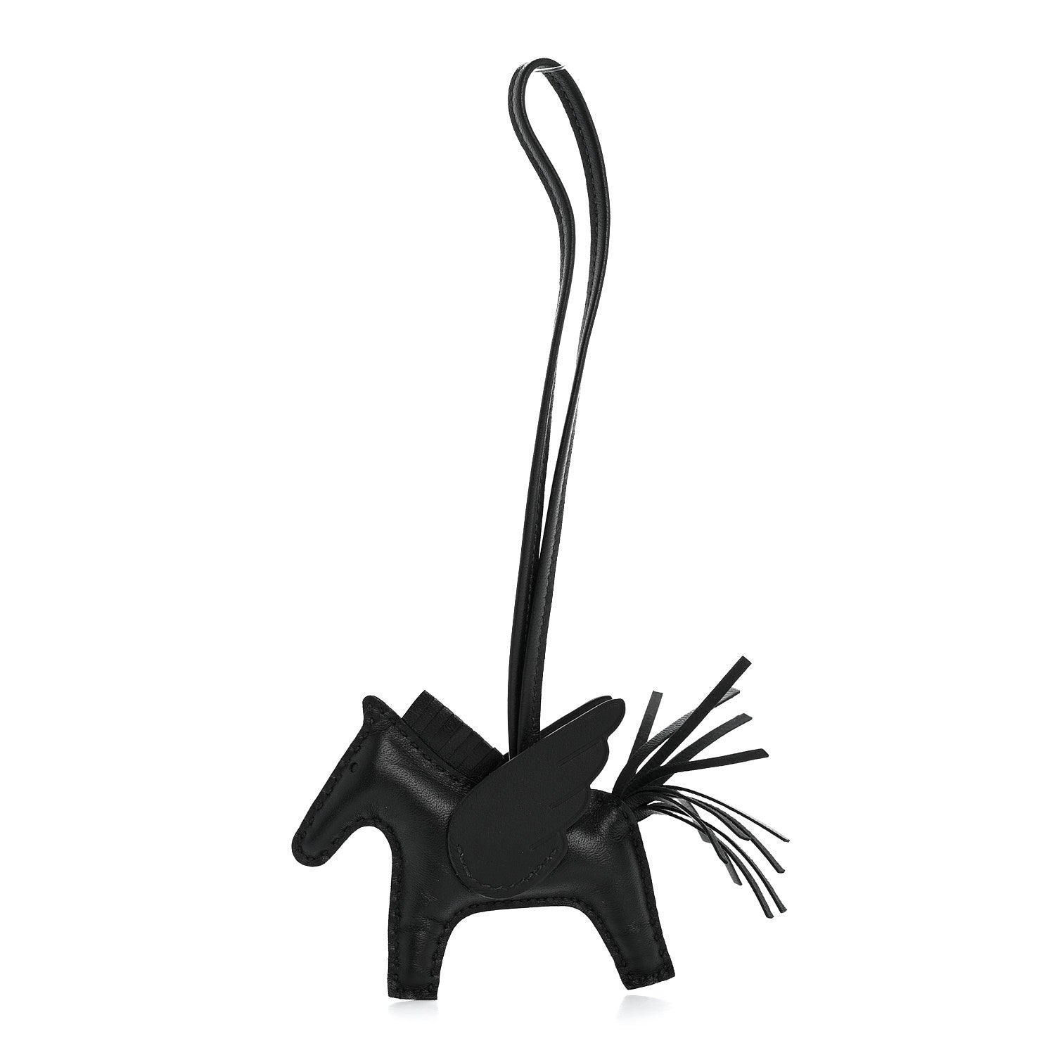 Milo Lambskin Grigri Rodeo Pegase Horse Bag Charm PM So Black