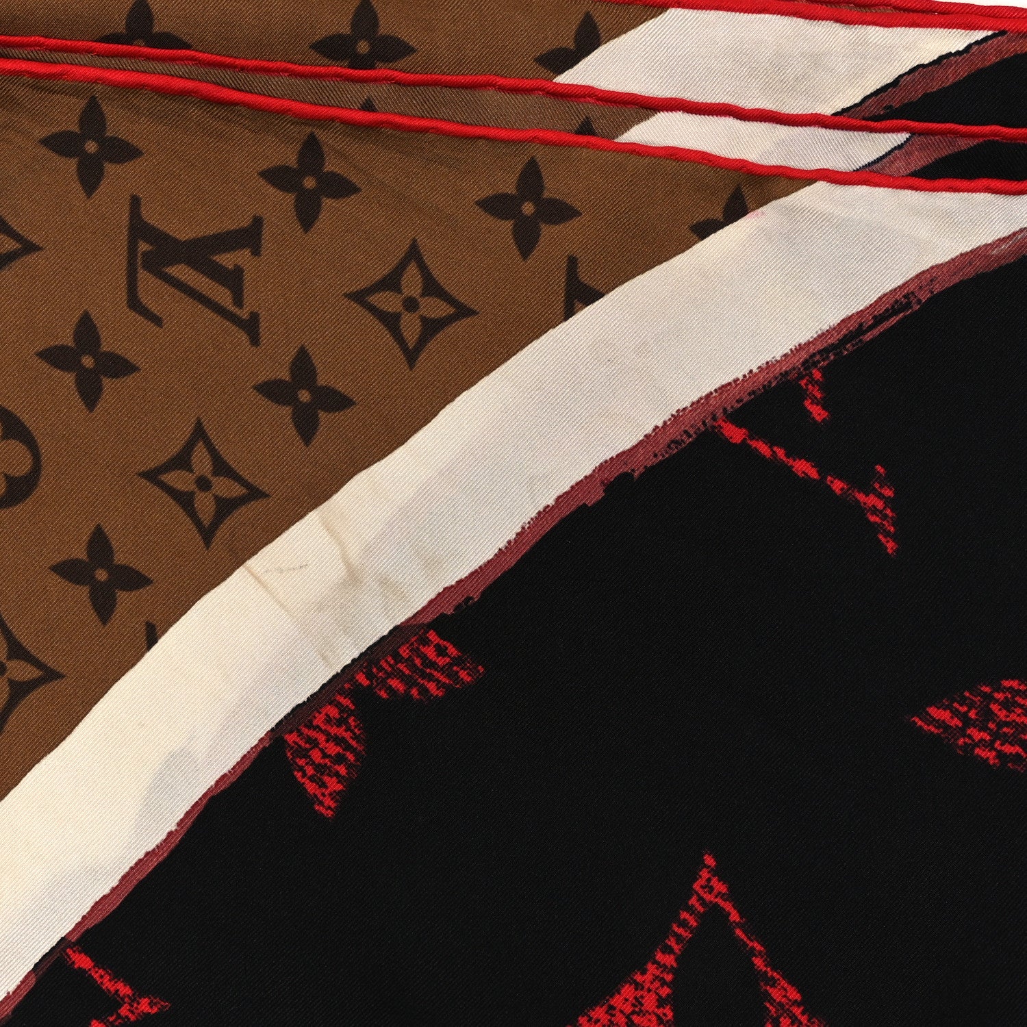 Silk Monogram Kabuki Sticker Square Scarf